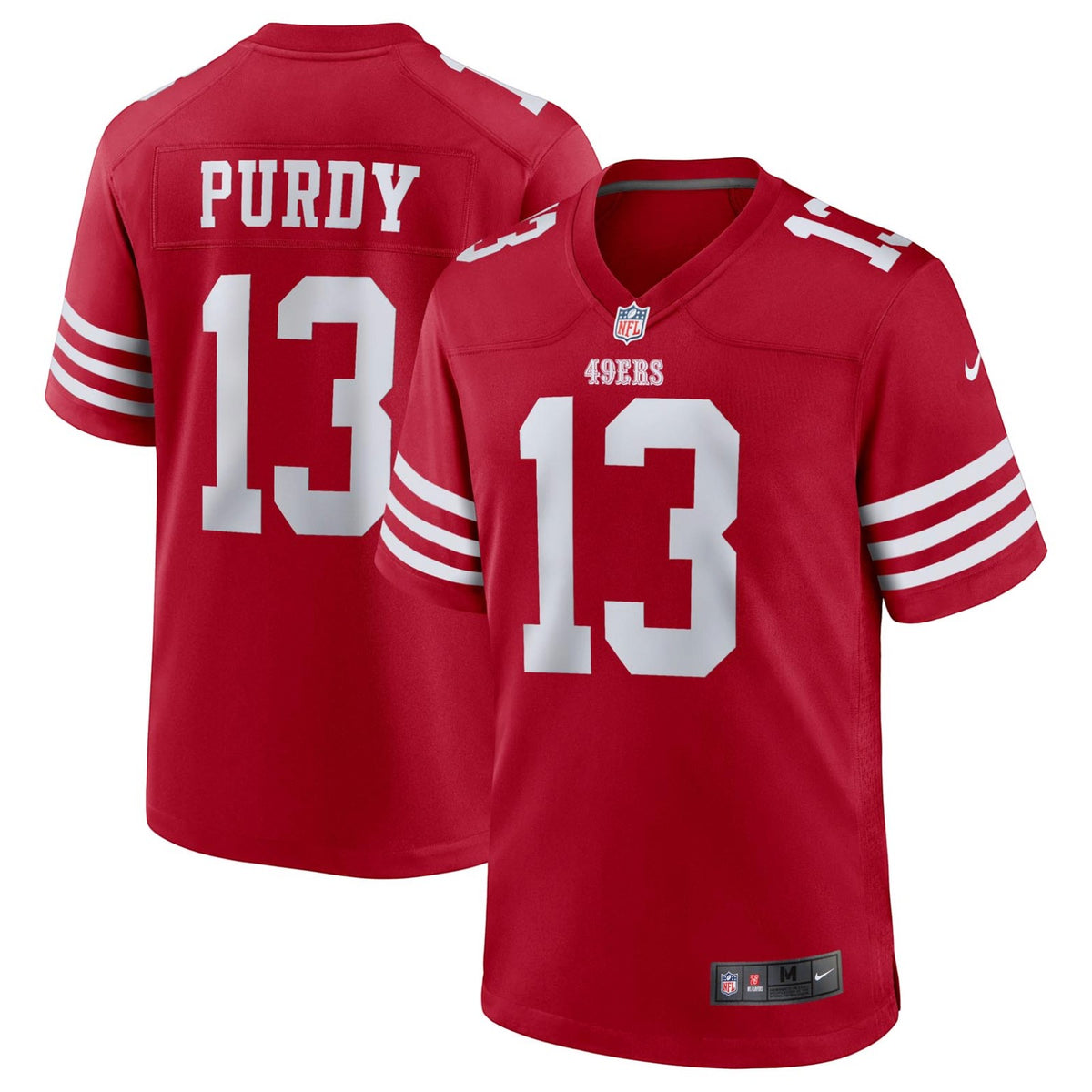 Nike Mens 49ers Home Purdy 13 Jersey Red