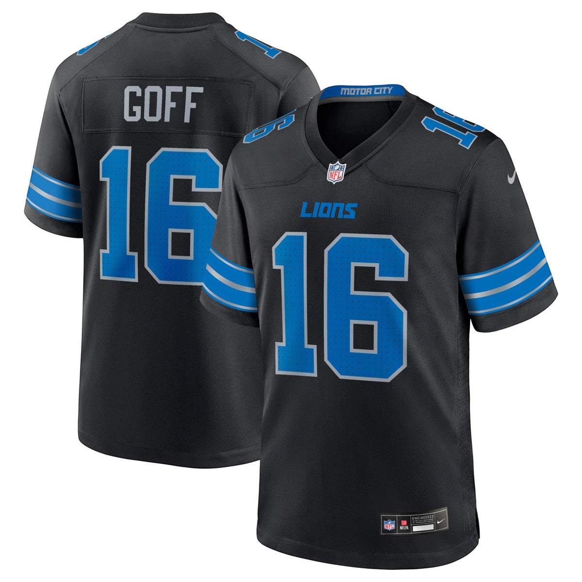 Nike Mens Lions Alt Goff 16 Jersey Black
