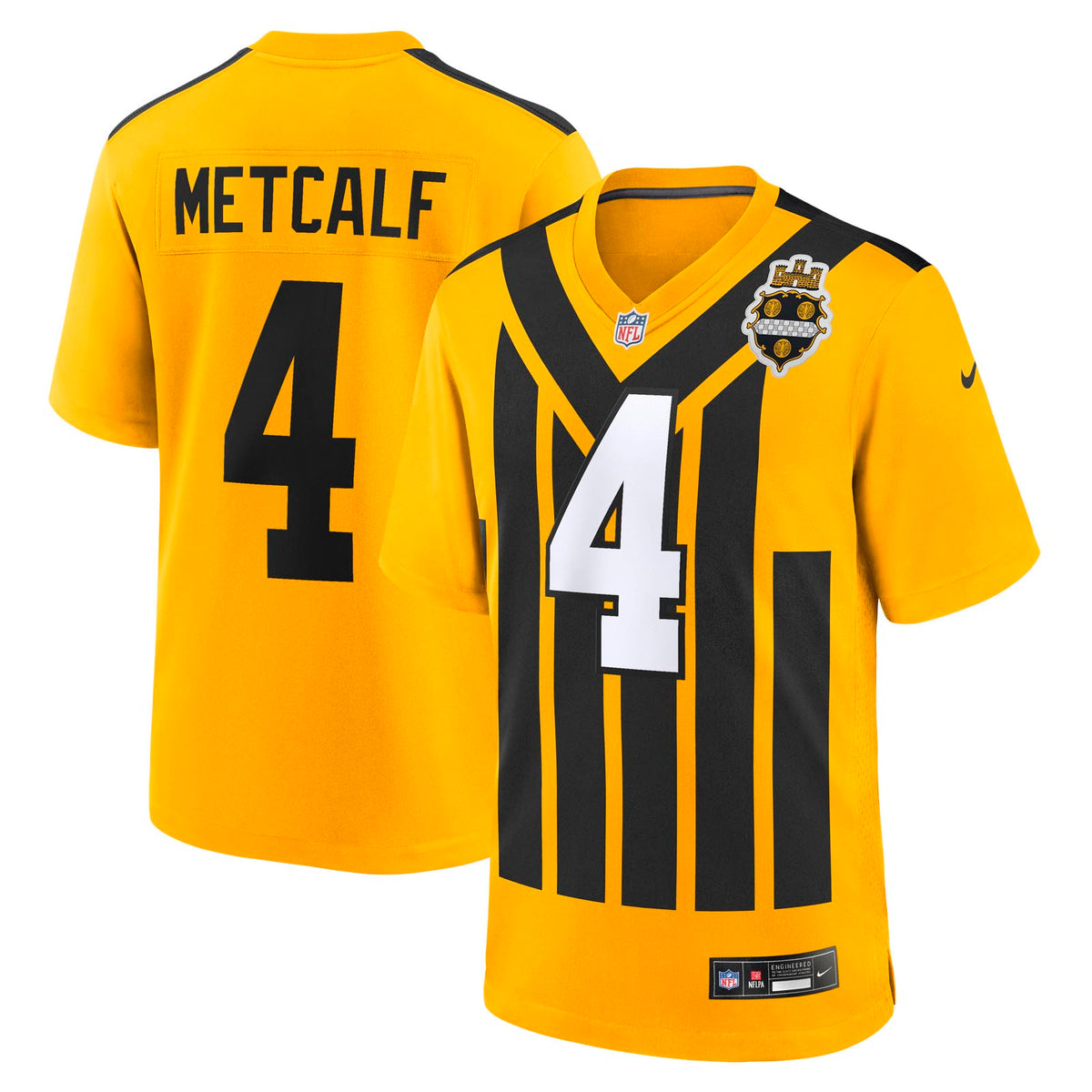 Nike Mens Steelers Alt Metcalf 4 Jsy Gld
