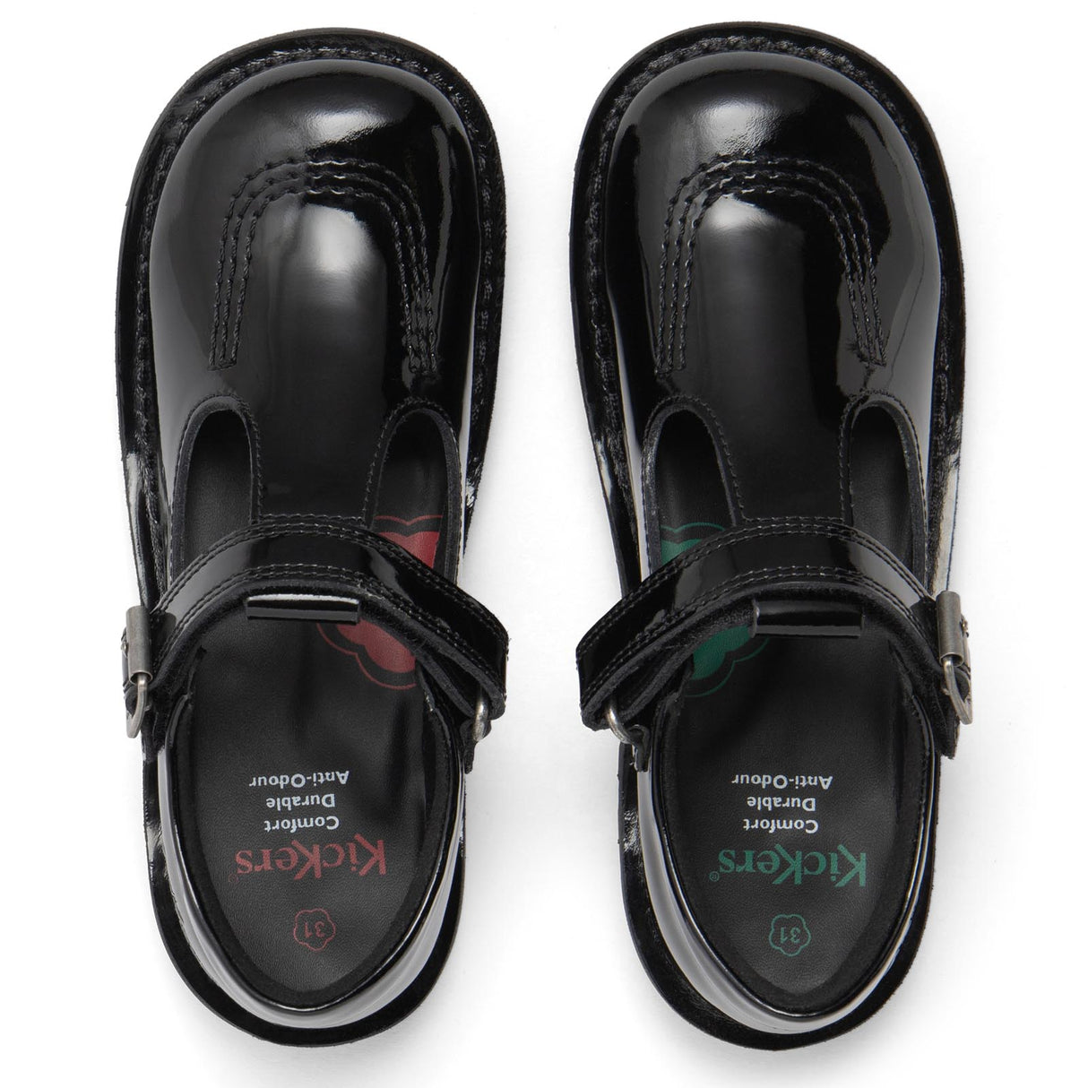 Kickers Kick T-Bar Patent Leather Junior Girls Shoes