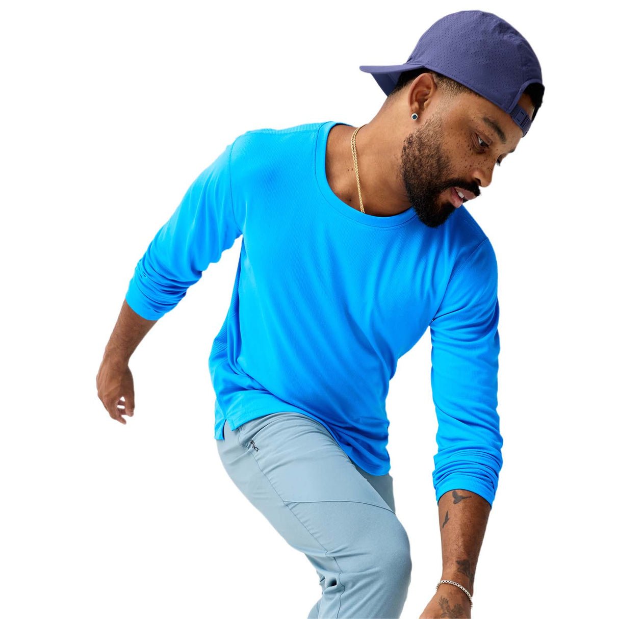 Brooks Mens Dash Long Sleeve Blue