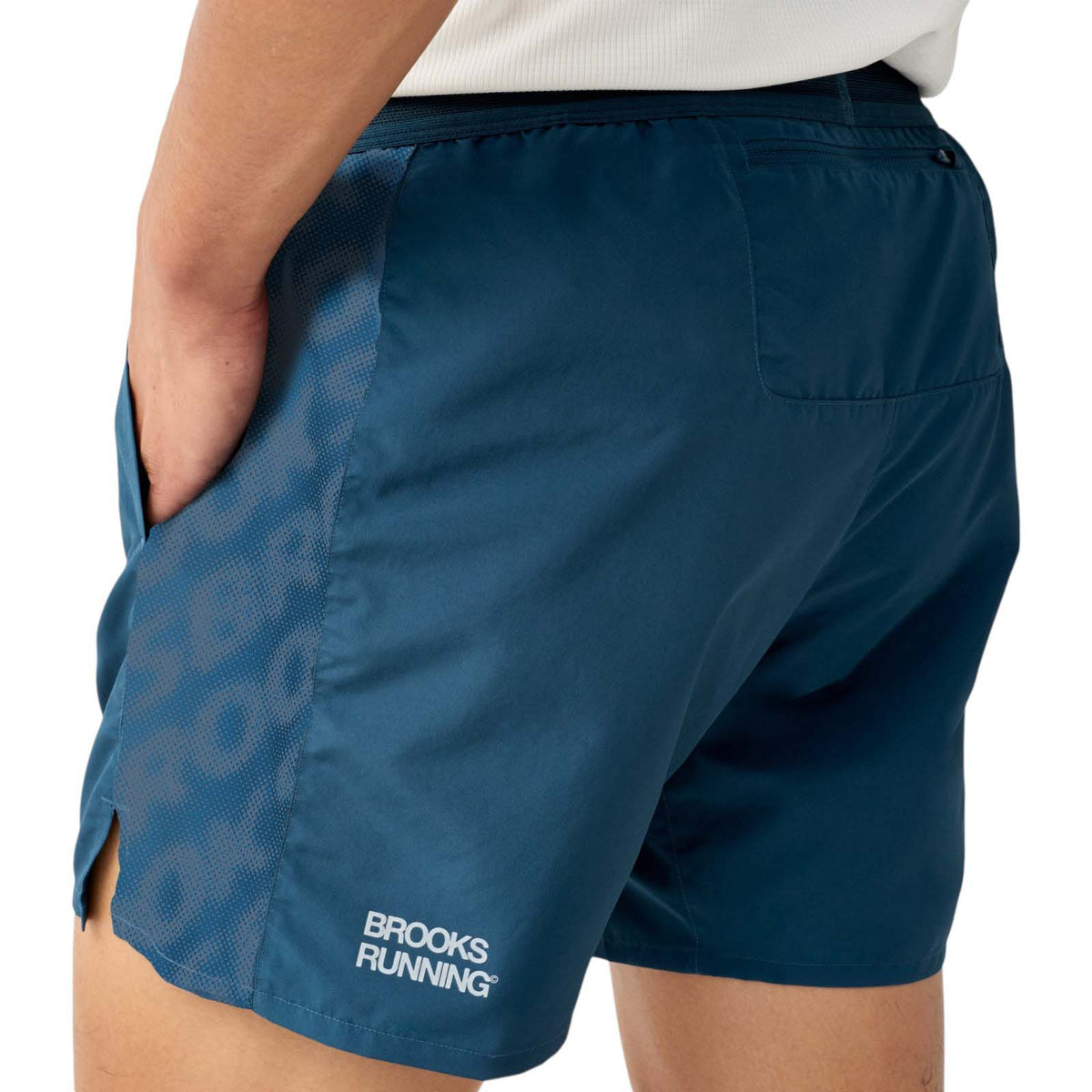 Brooks Mens Dash Reflective Shorts Blue