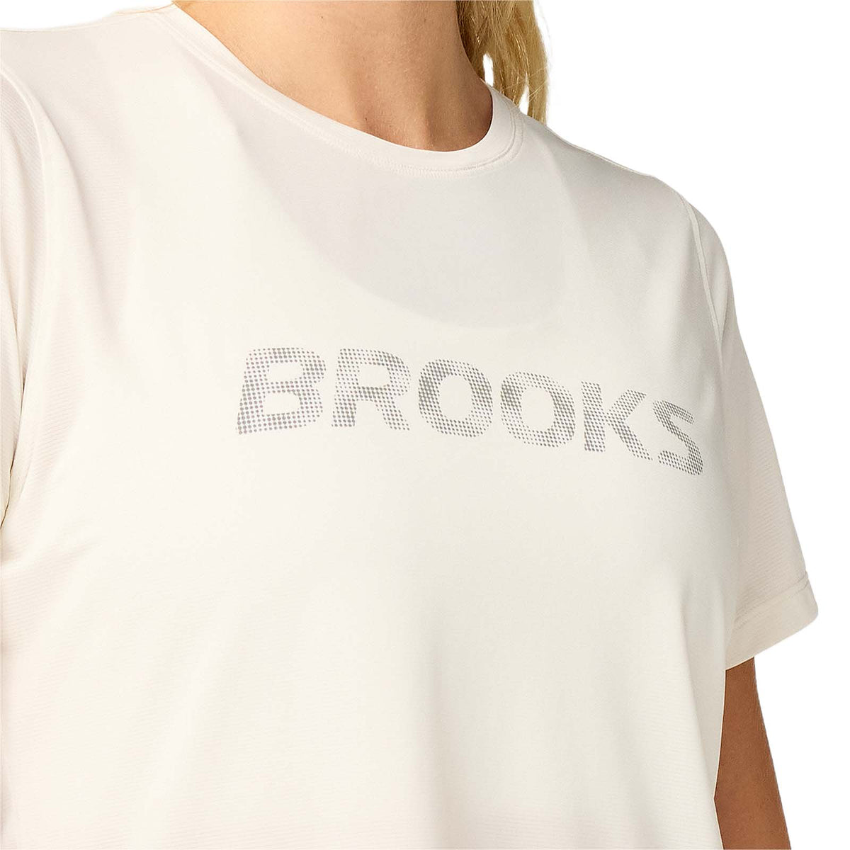 Brooks Wmns Dash Reflect Short Slv Beige