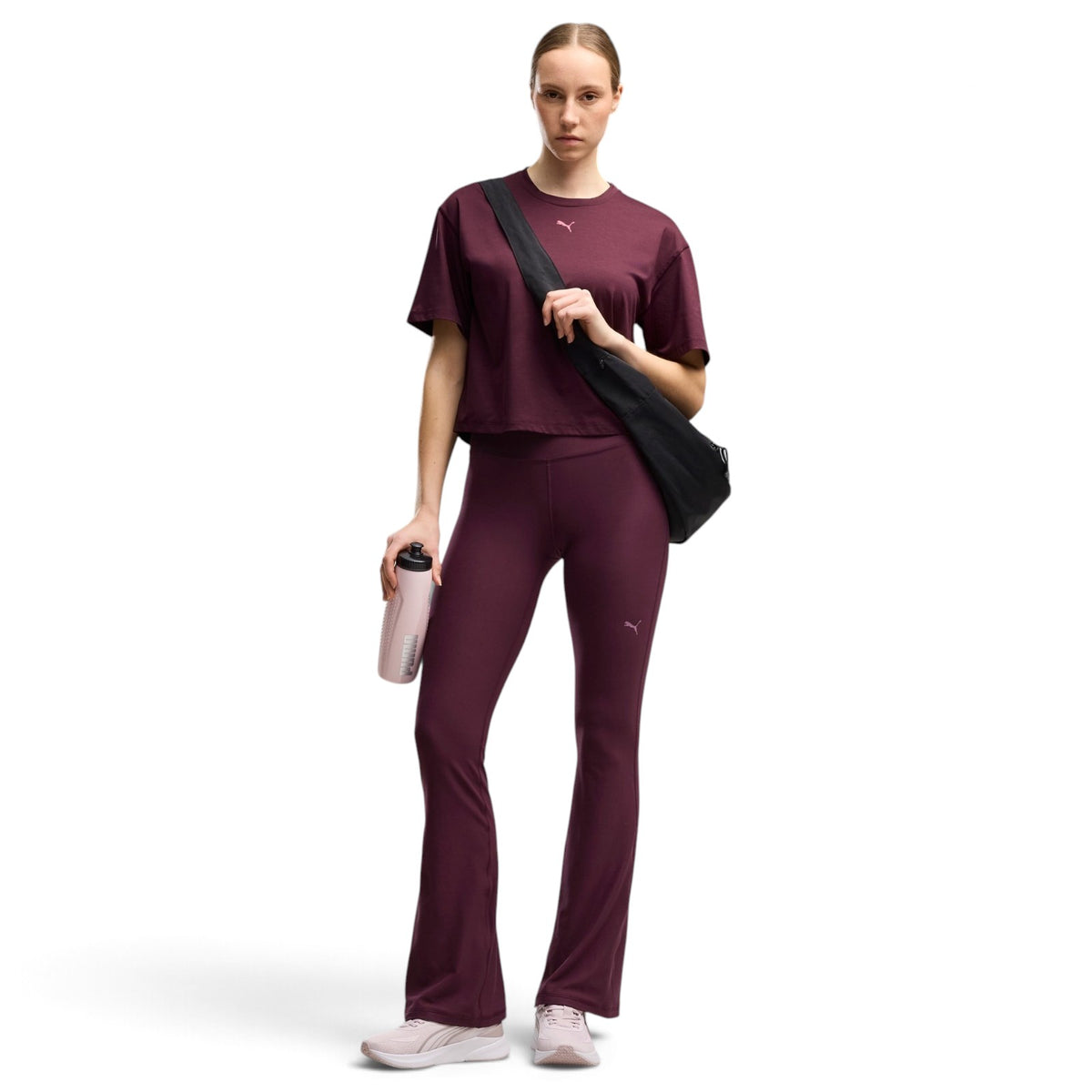 Puma W Cloudspun Relaxed Tee Maroon