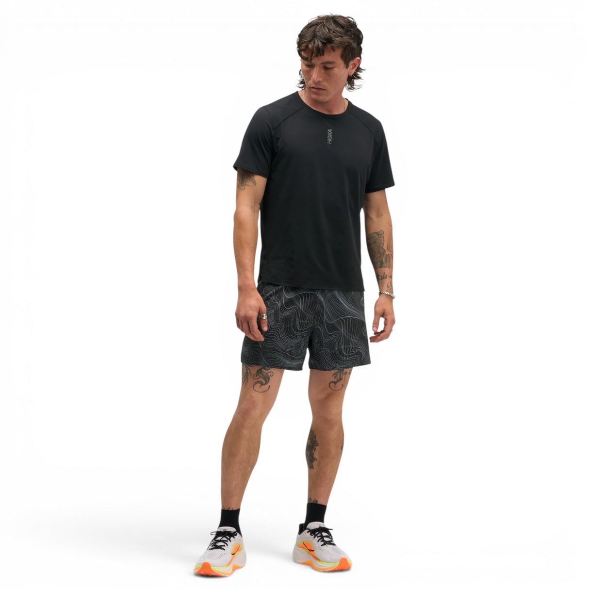 Hoka M Glide Short 5in Brief CLF PRT Blk
