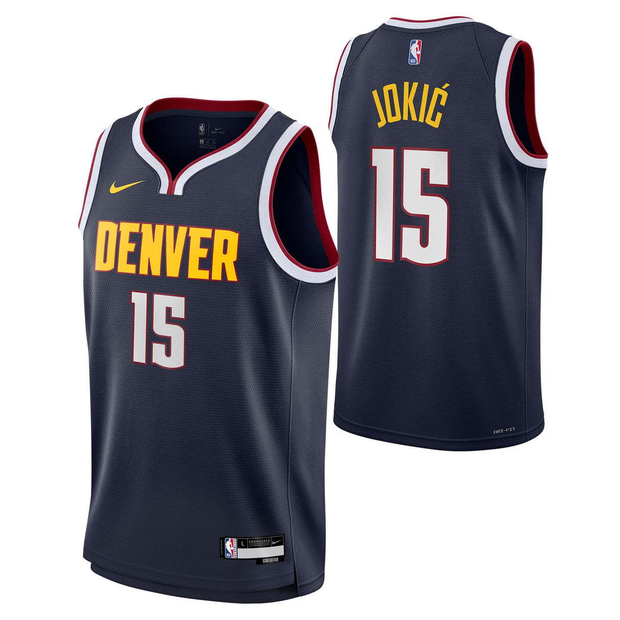 Nike Nuggets Jokic 15 Kids Icon Jrsy Nvy