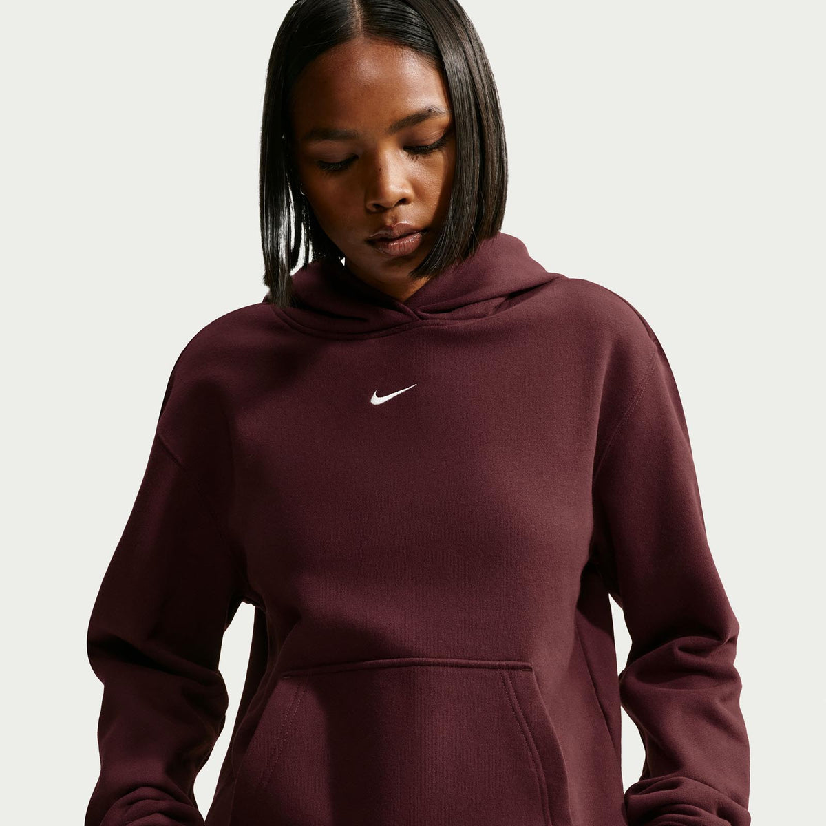 NIKE WMS STDO FLC MW STD PO HDY Maroon