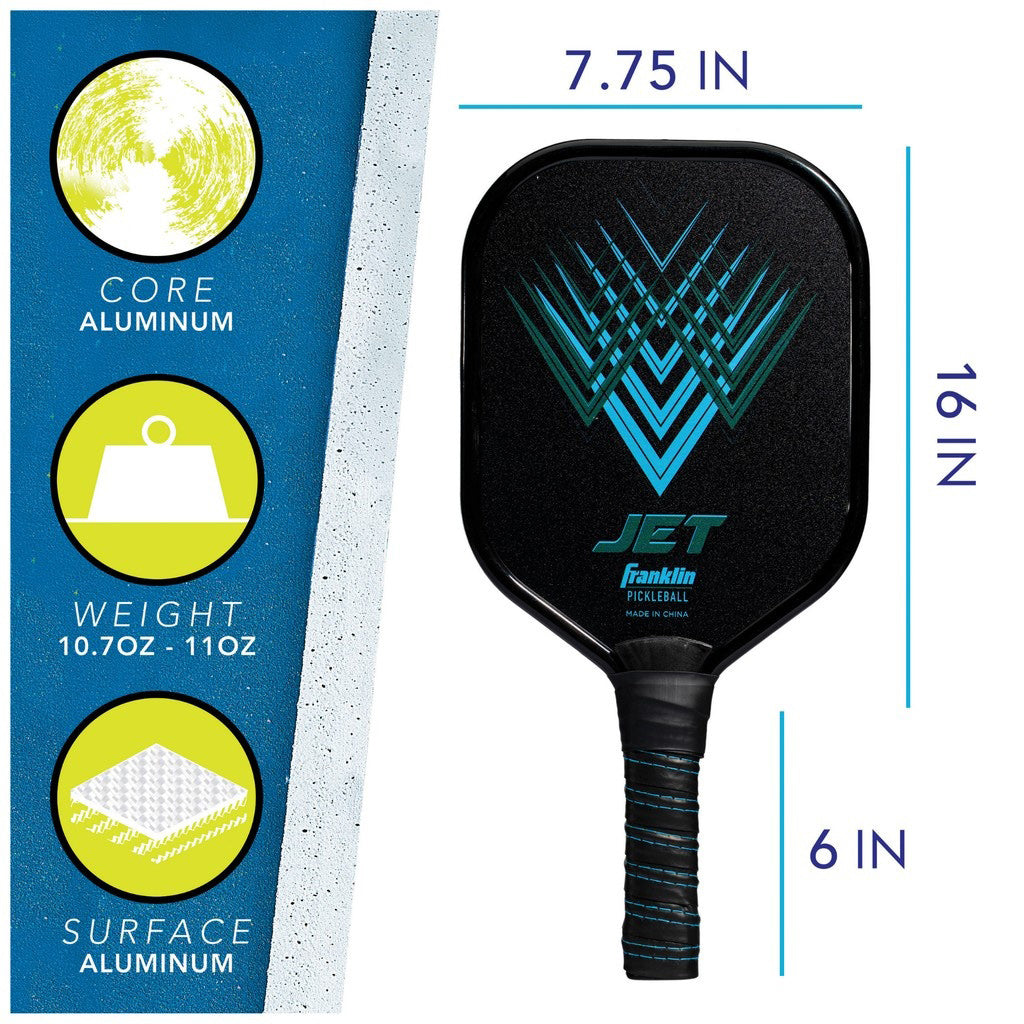 Franklin Jet Alumin Pickleball Pad Bk/Bl