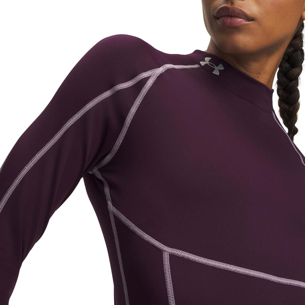 UA Wms ColdGear Elite Mock Purple