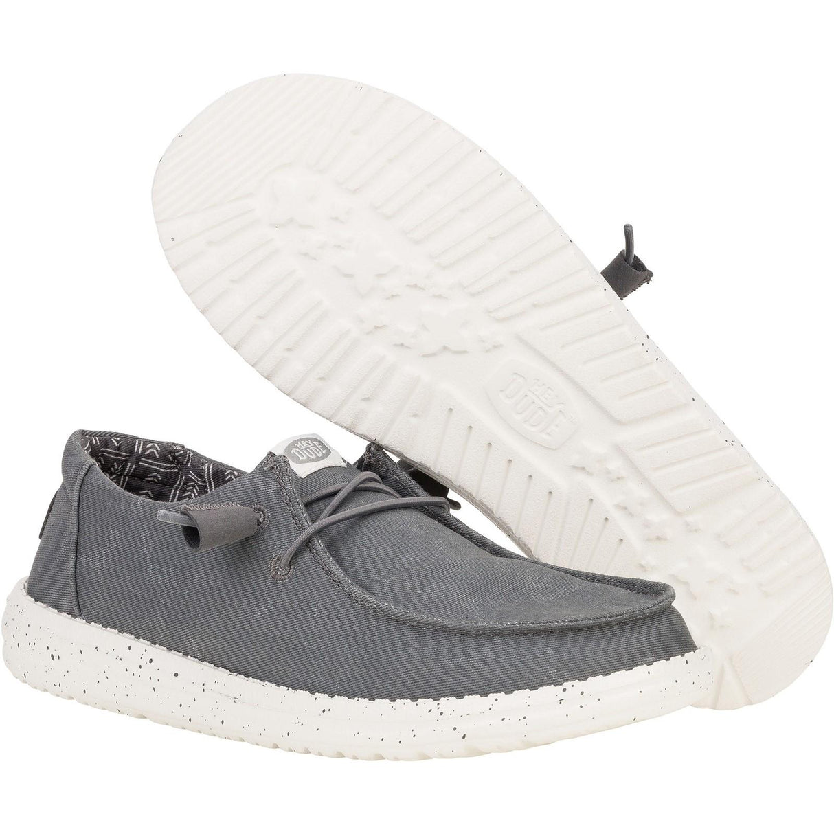 HEYDUDE Womens Wendy Canvas Shoe Dark Grey