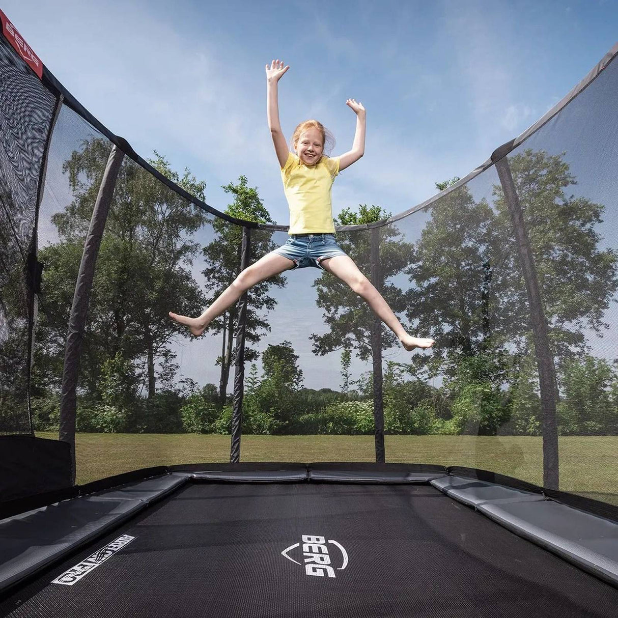 BERG Grand Champion InGround 520 Trampoline Grey + Safety Net DLX XL