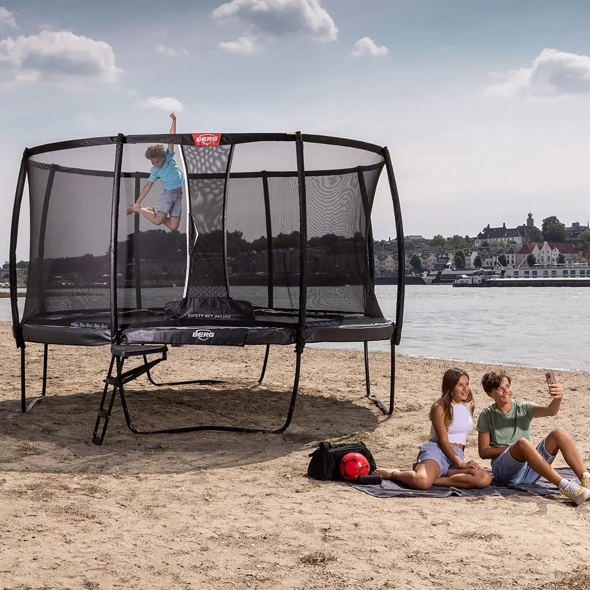 BERG Elite Regular 430 Trampoline Grey + Safety Net Deluxe