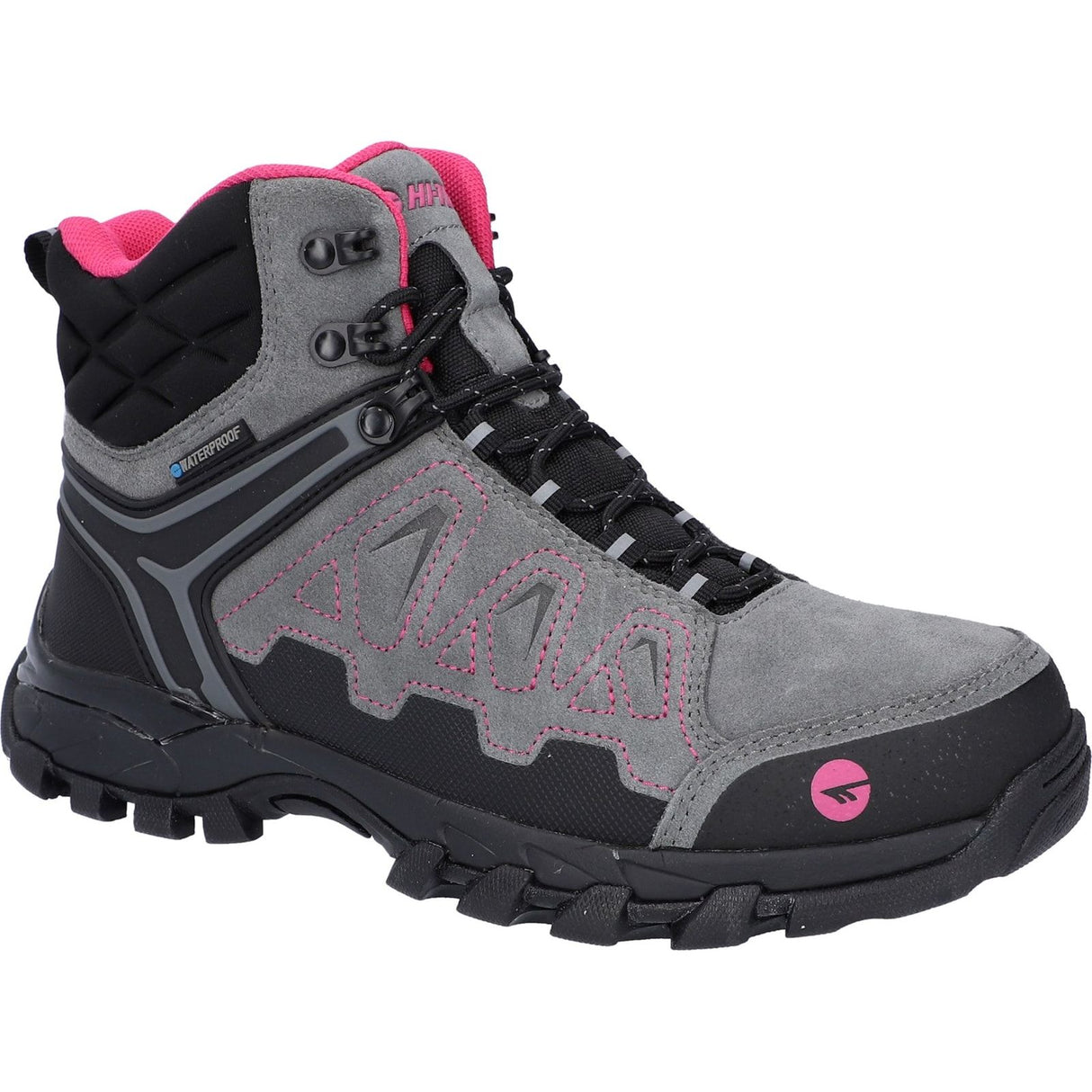 Hi-Tec Womens V-Lite Explorer WP Hiking Boots Grey/Fuchsia