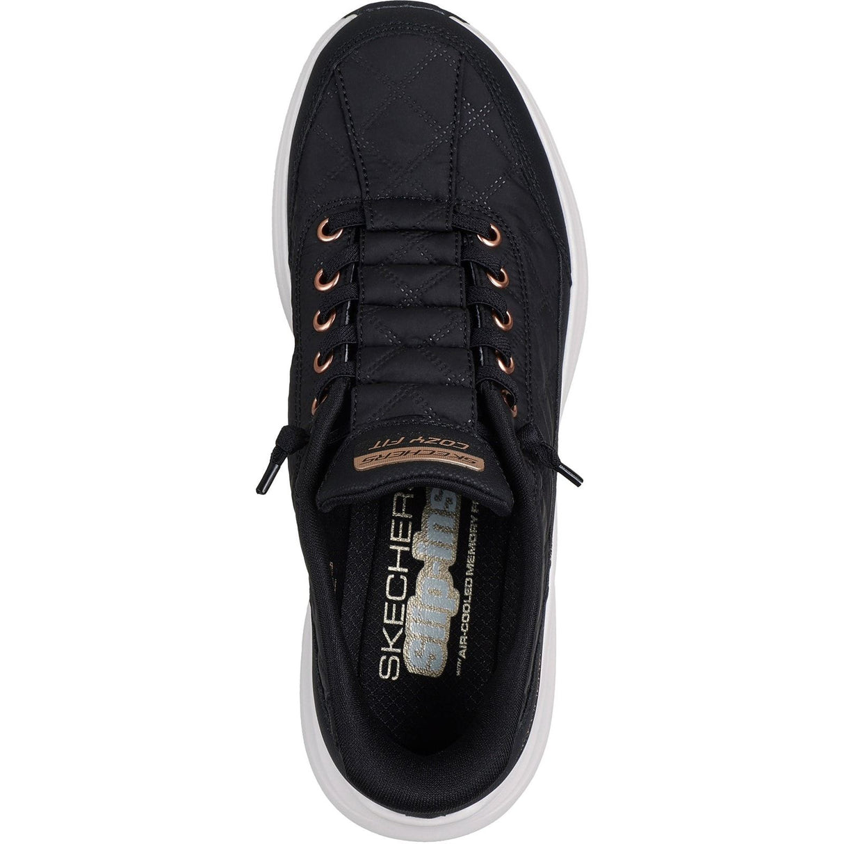 Skechers Womens Contour Foam Golden Hour Trainers Black/Rose Gold