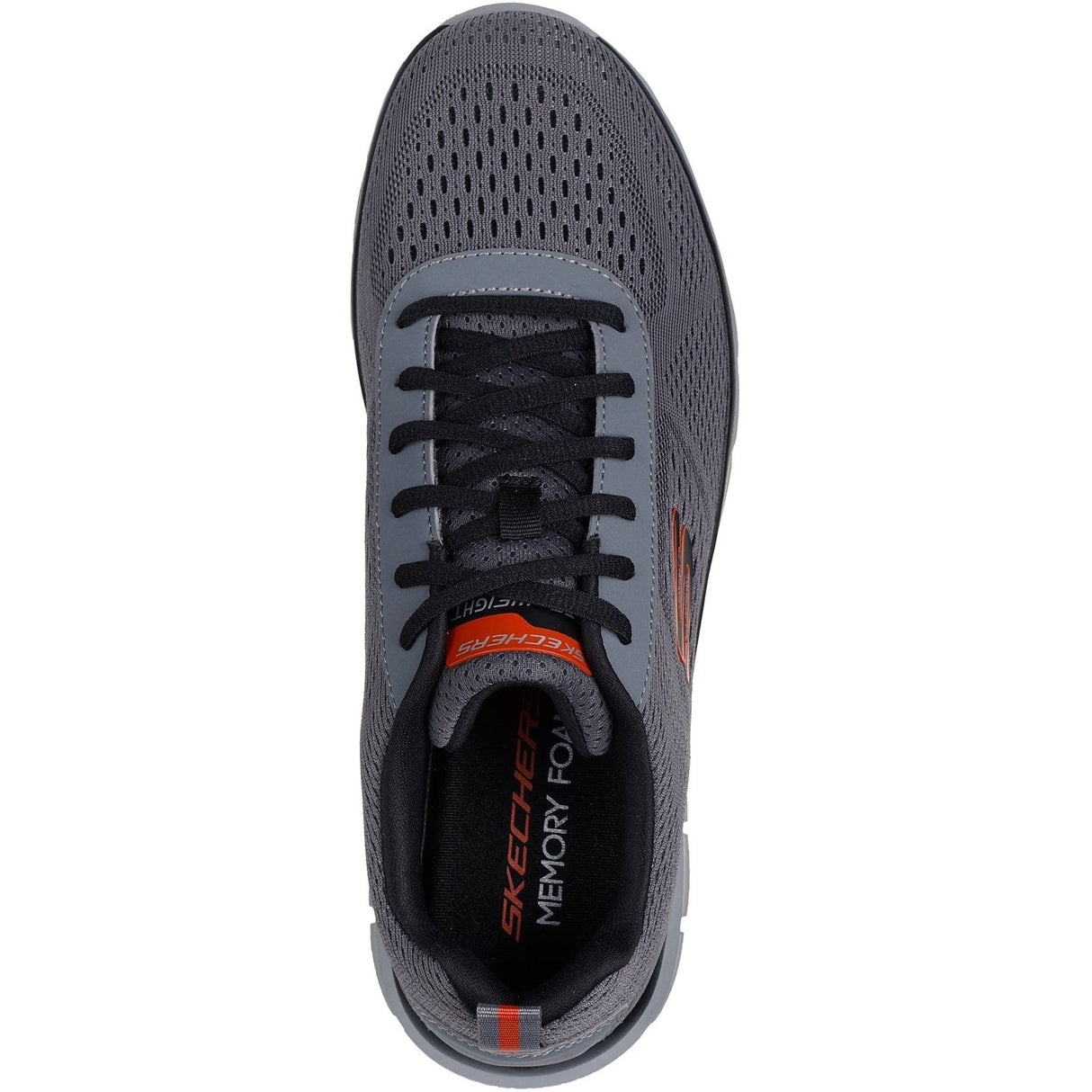 Skechers Mens Track Leshur Shoes Charcoal/Orange