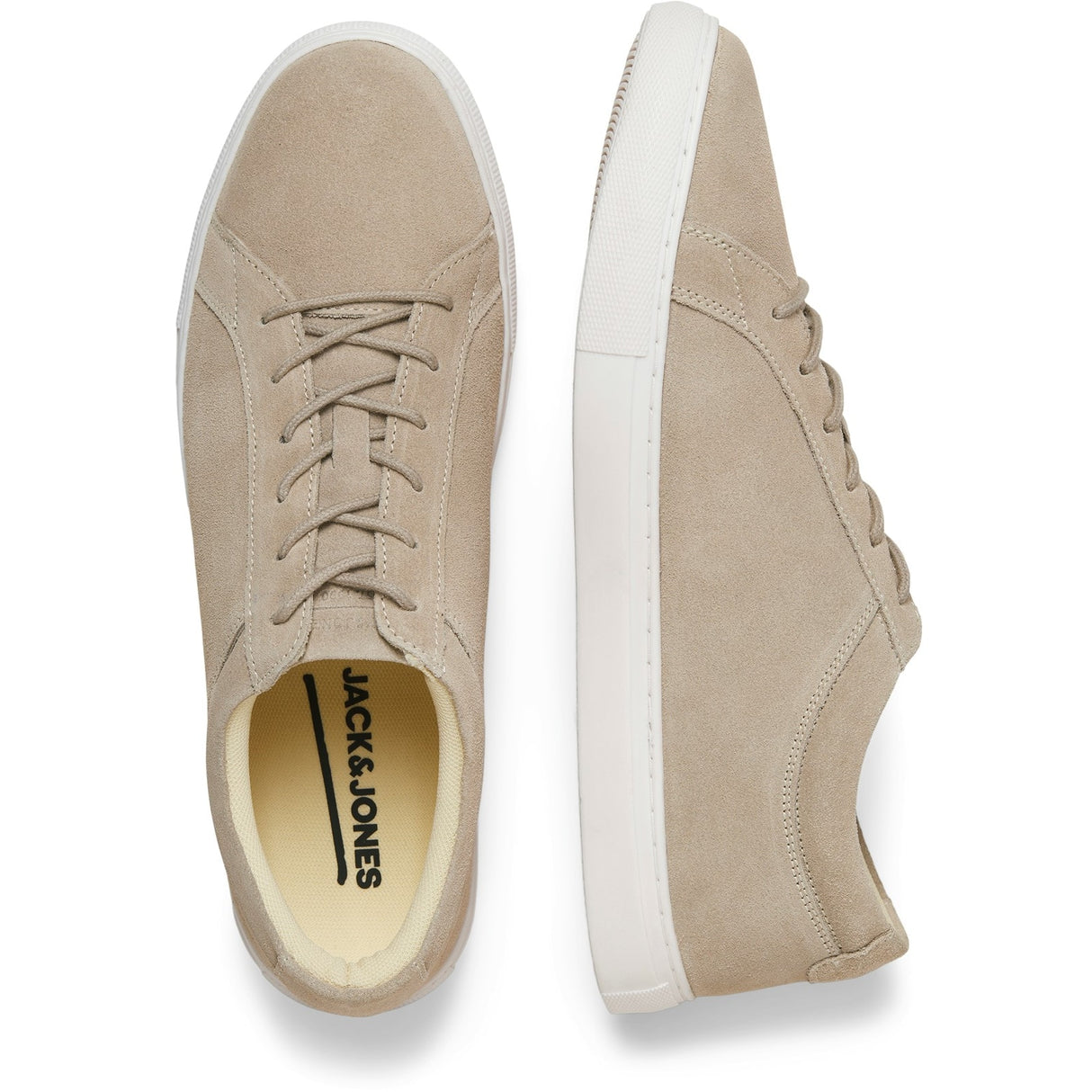 Jack & Jones Mens Galaxy Suede Trainers Plaza Taupe
