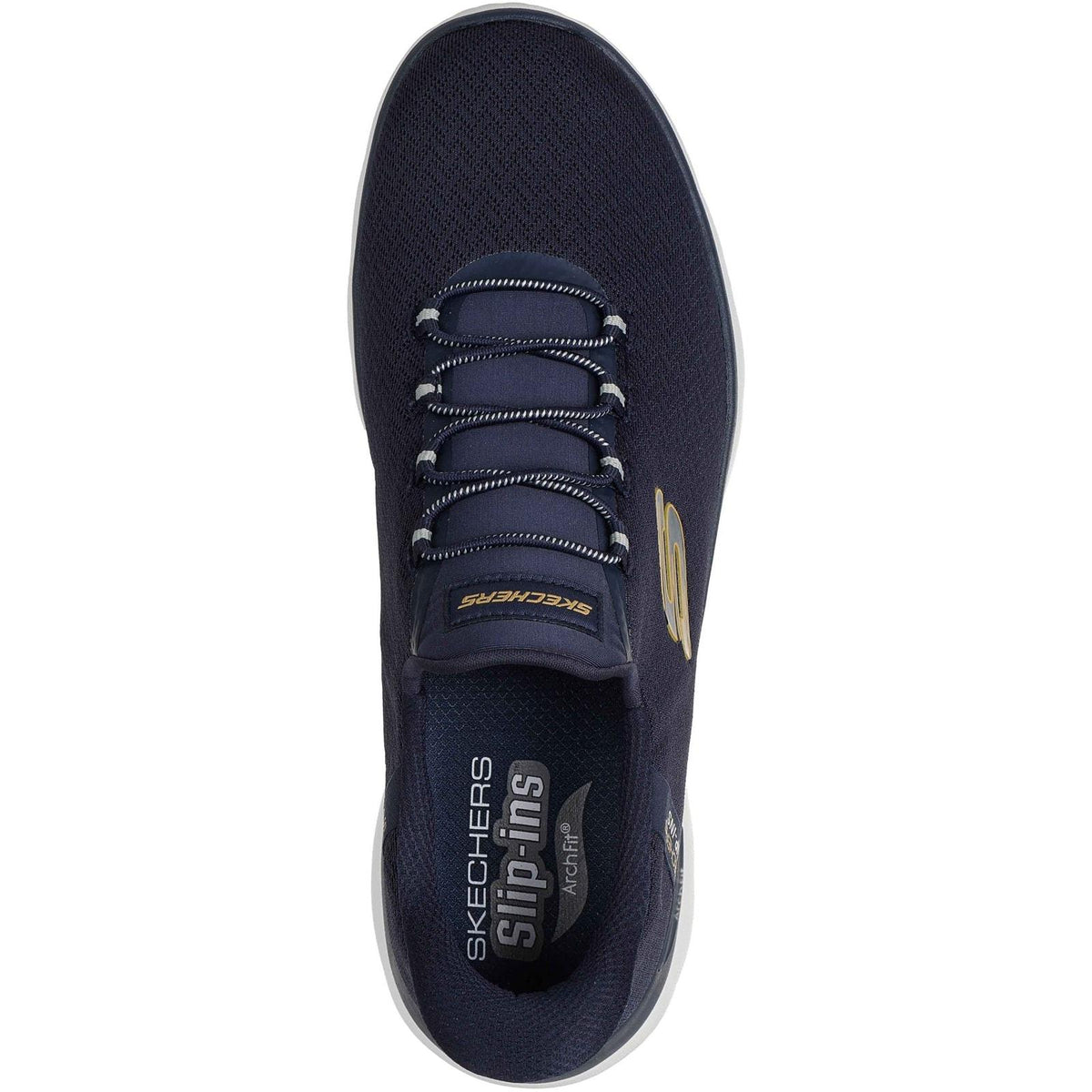 Skechers Mens Arch Fit Summits Kynor Trainers Navy/Yellow