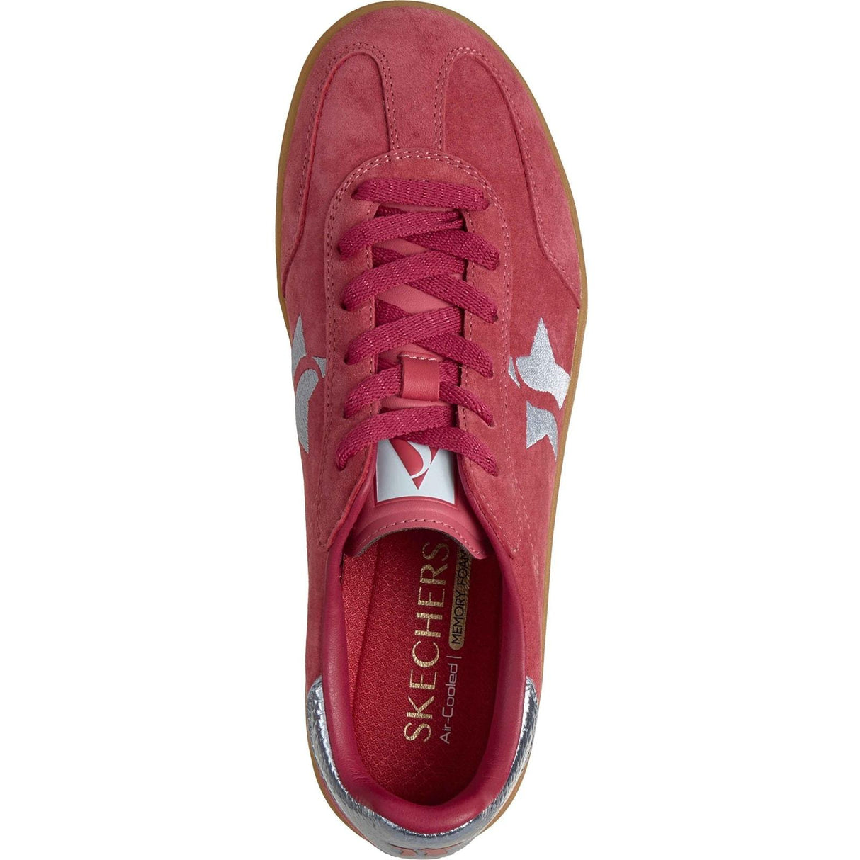 Skechers Womens Academy Hi Elevated Essence Trainers Red/Blue