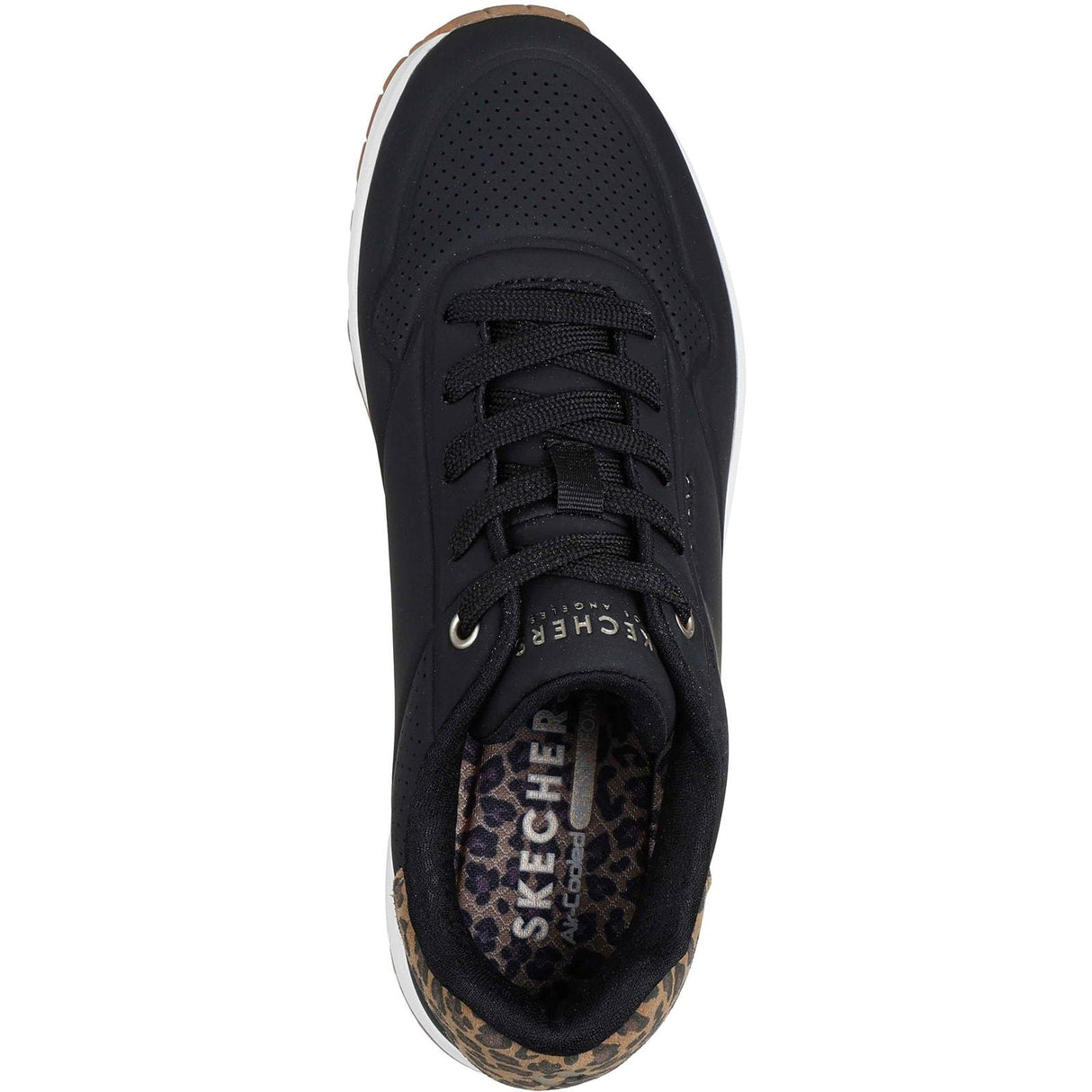 Skechers Womens UNO - Jungle Nite Trainer Black/Leopard