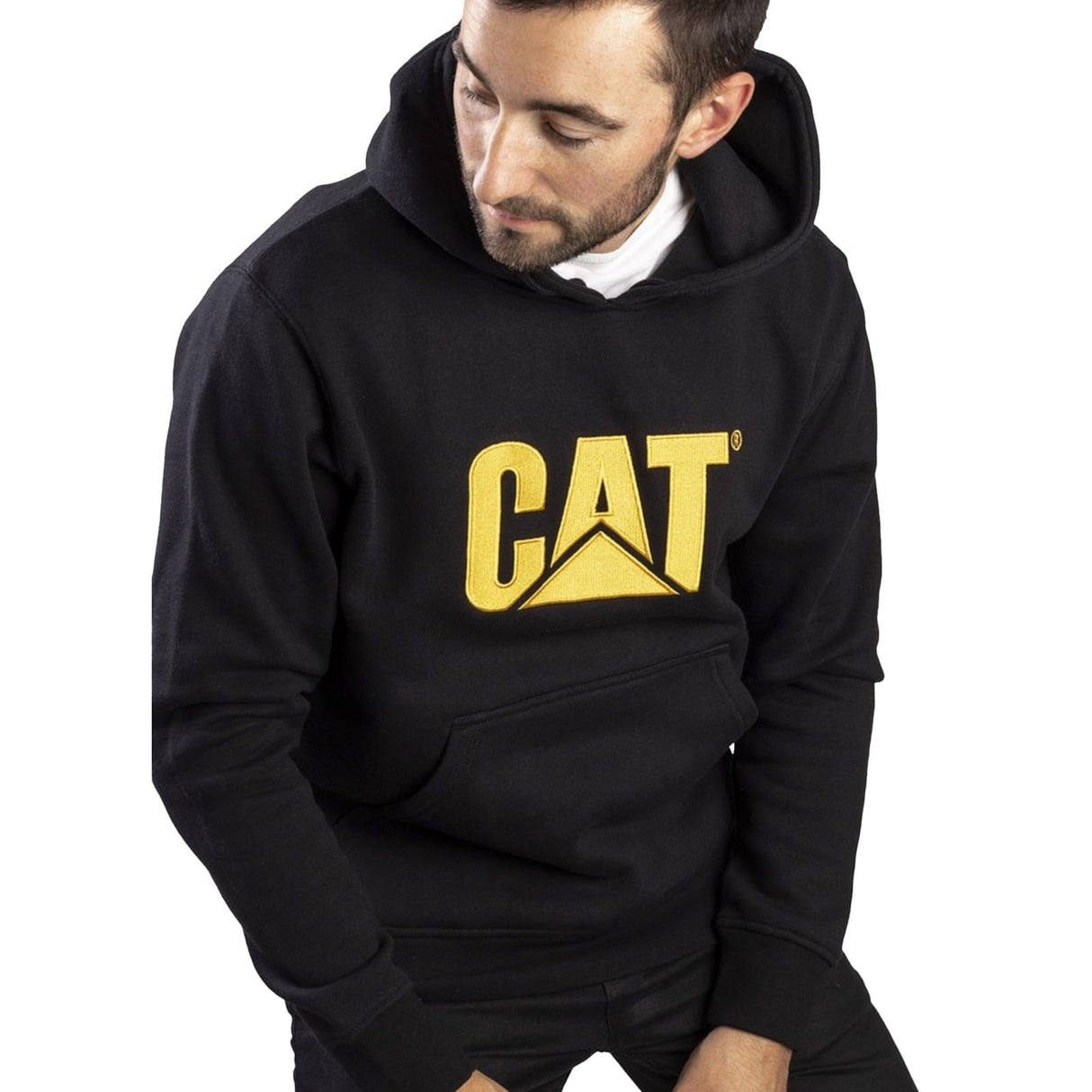 Caterpillar Mens Trademark Hooded Sweatshirt Black