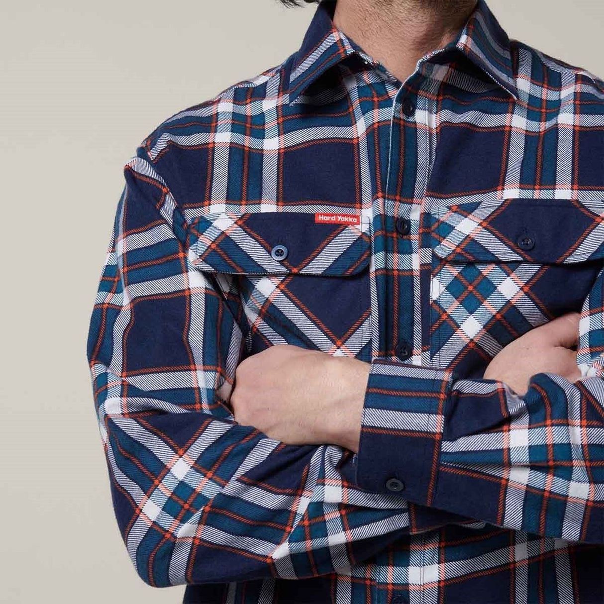 Hard Yakka Mens Core Flannel Shirt Navy