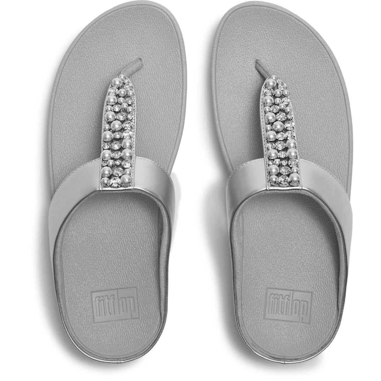 Fitflop Womens Fino Toe-Post Sandals Silver