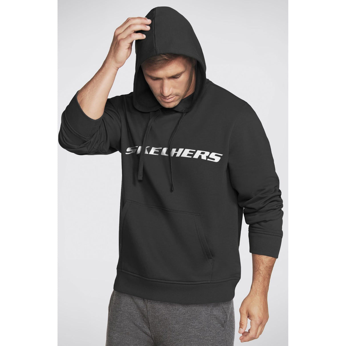 Skechers Mens Heritage Pullover Hoodie Bold Black