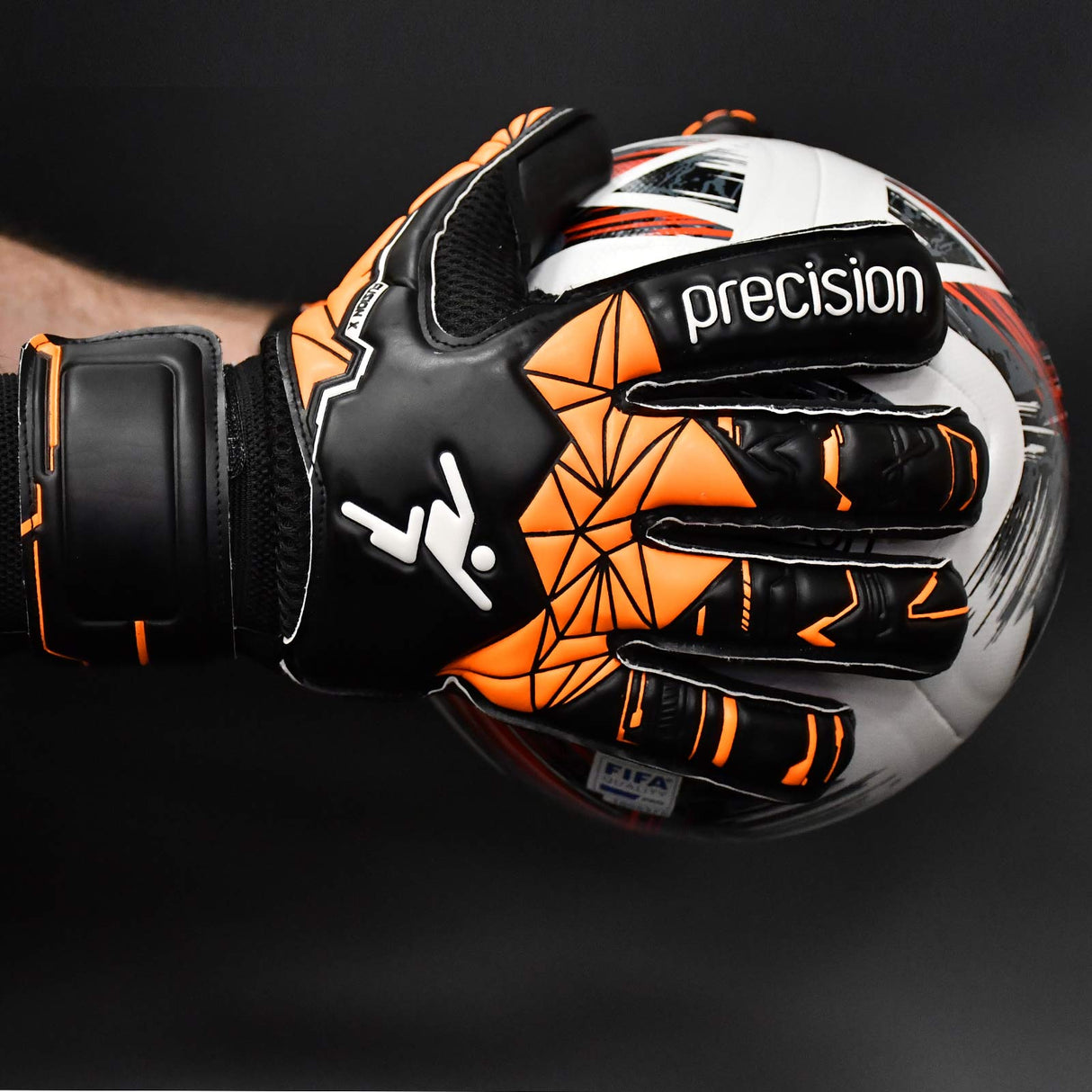 Precision Fusion X Roll Finger Protect Kids Goalkeeper Gloves
