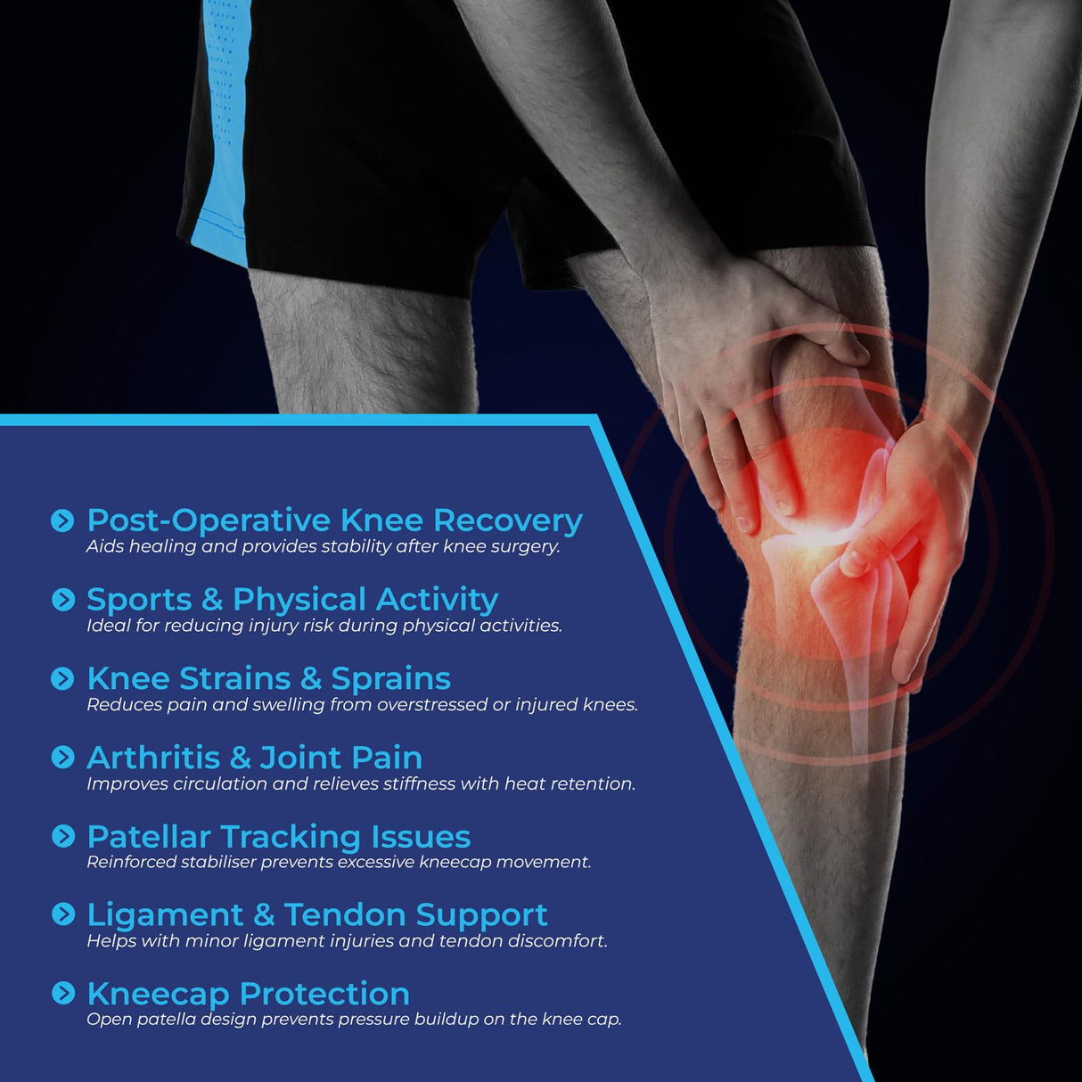 LP Neoprene Knee Support Open Blue