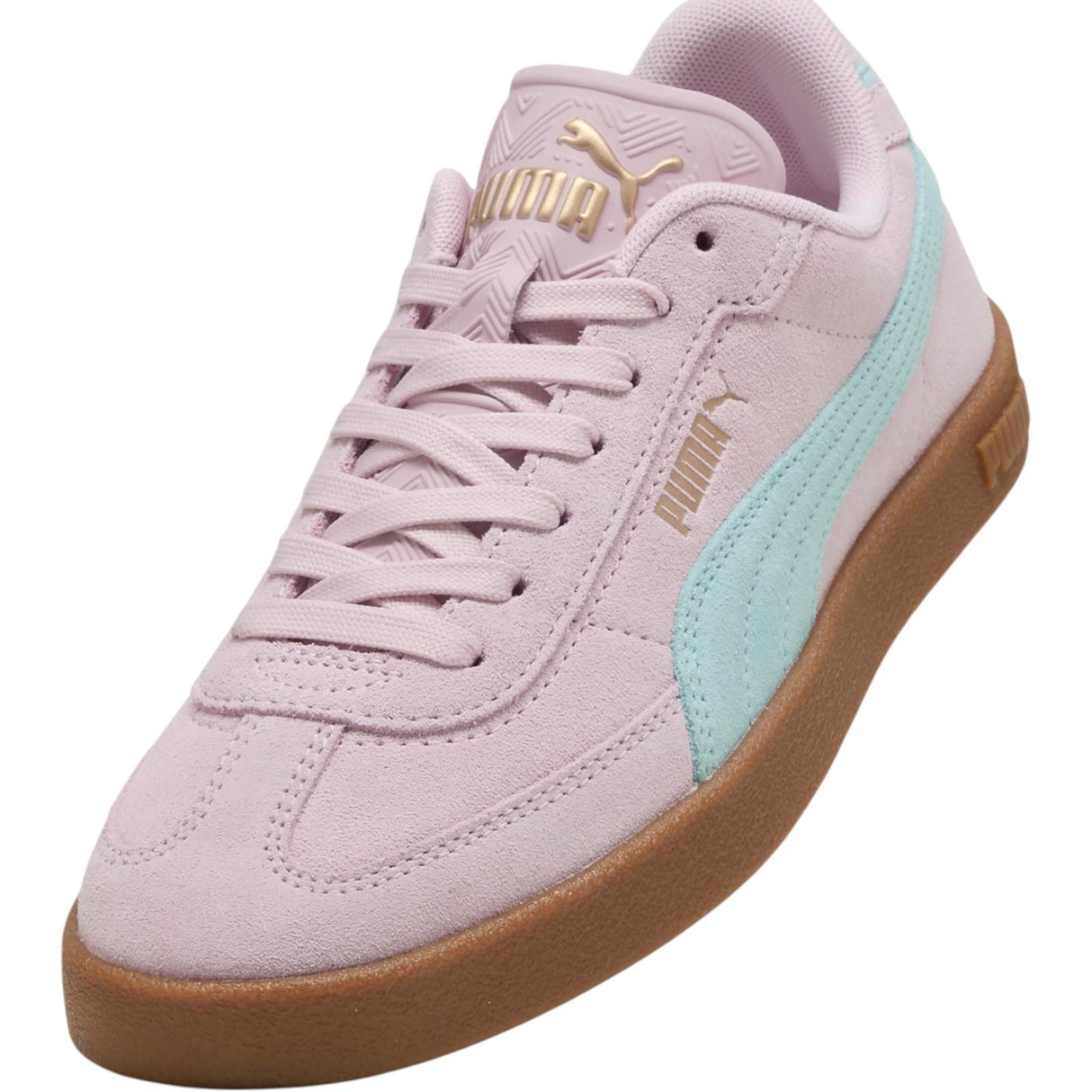 Puma Club II Era Womens Regular-Width Suede Sneakers Front Full View