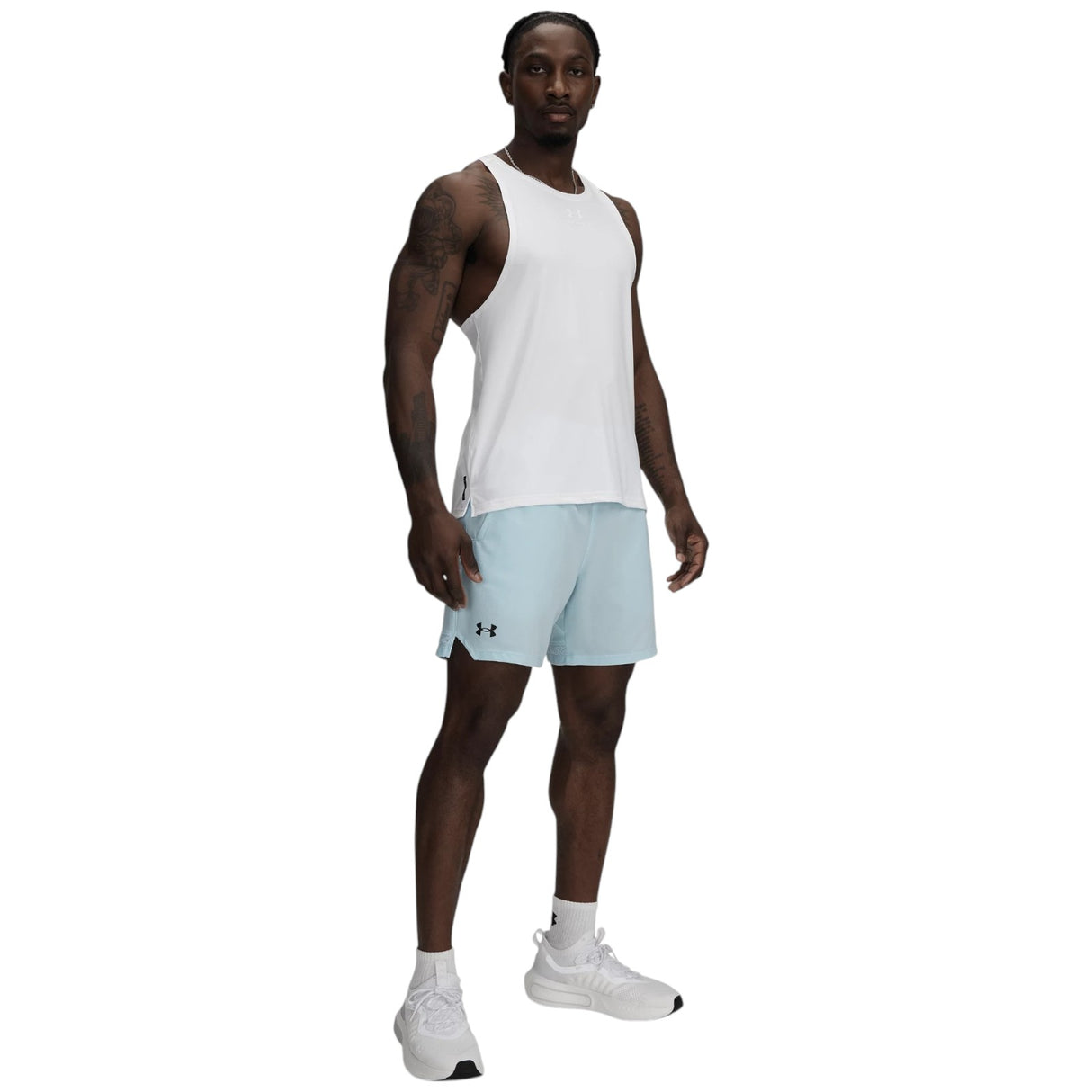 Under Armour Vanish Mens 6" Fitted Woven Training Shorts Model Wide Shot