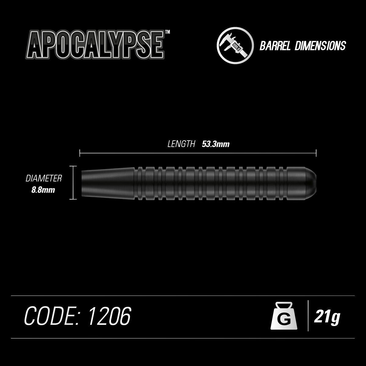 Winmau Apocalypse Brass 21G Darts