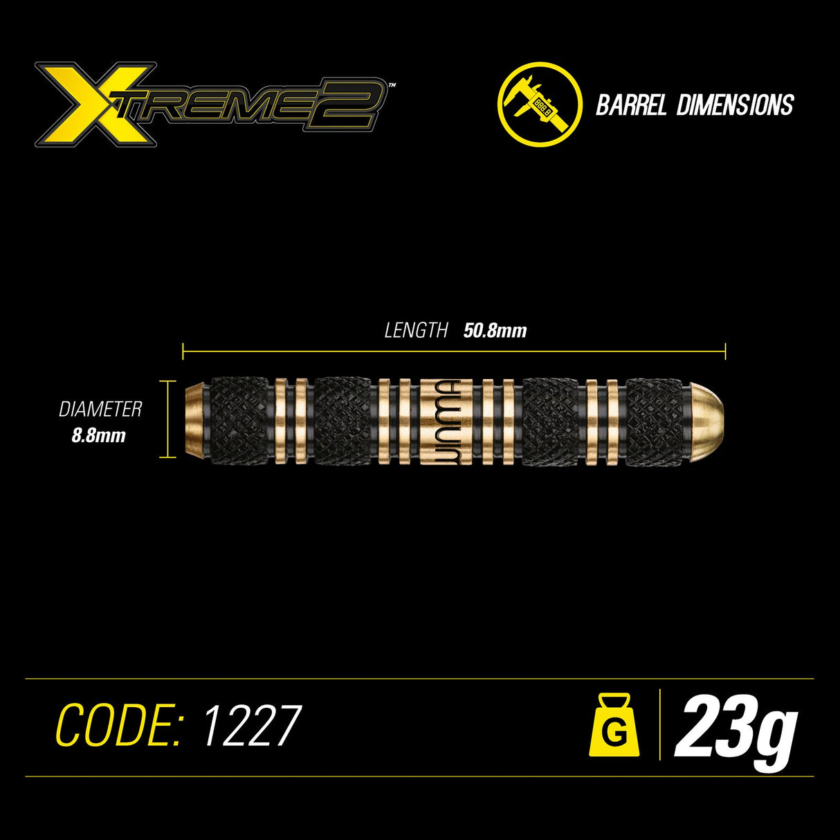Winmau Xtreme 2 Brass 23G Darts