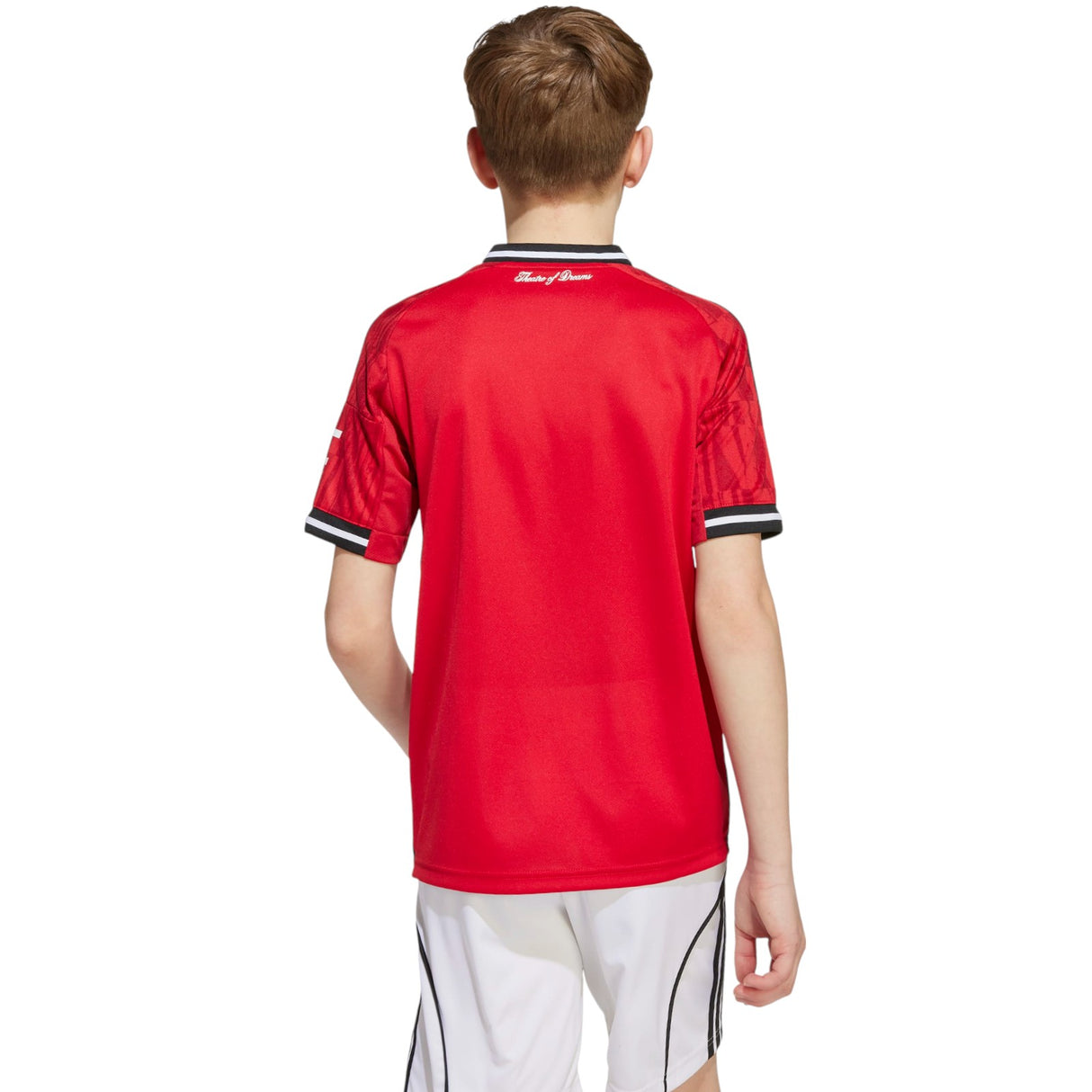 adidas Manchester United Football 2025/26 Kids Short Sleeved Home Jersey Model Back View