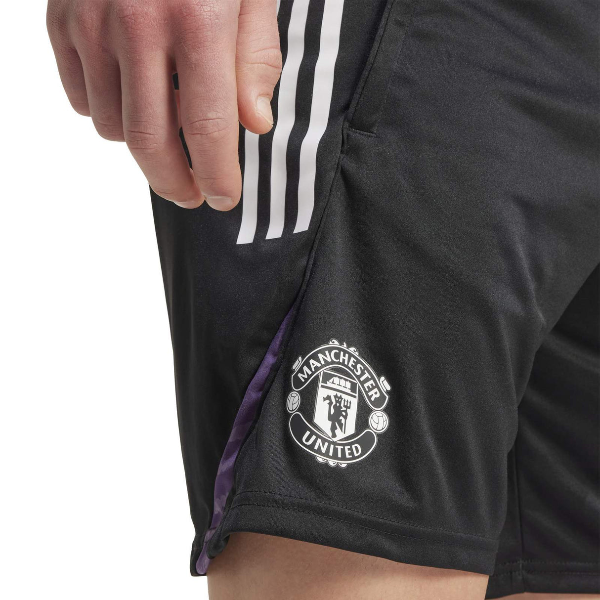 adidas Manchester United Football 2025/26 Adults Short Close-Up Model Team Crest View