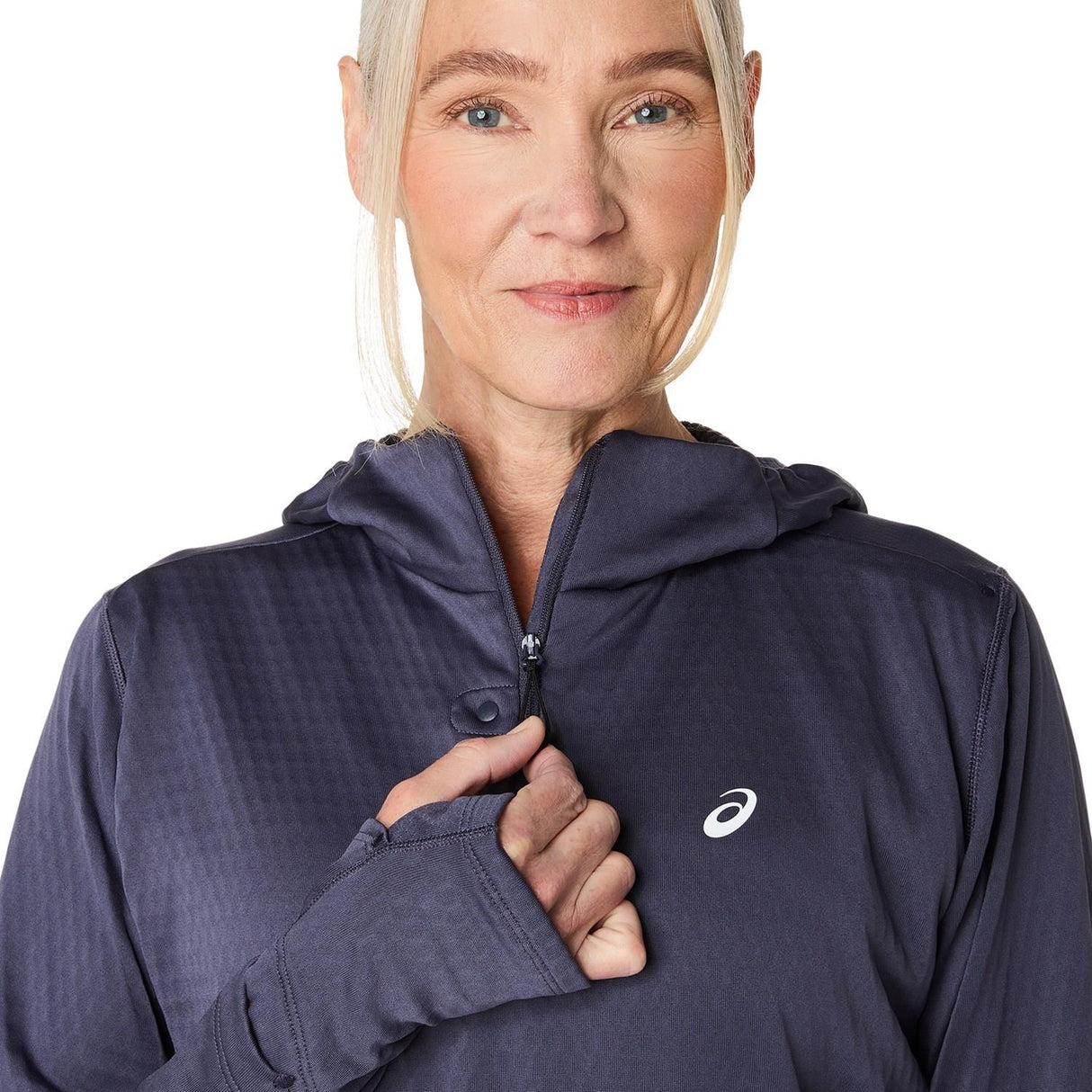 Asics Road Winter Womens LS Hoodie Navy