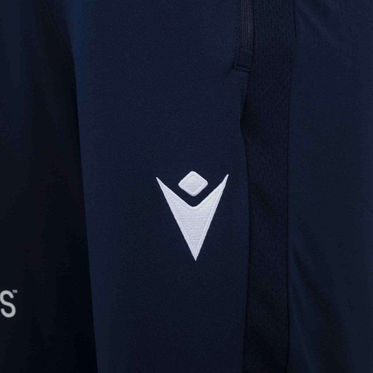 Macron Connacht Rugby 2025/26 Mens Training Pant Close-Up Macron Branding View