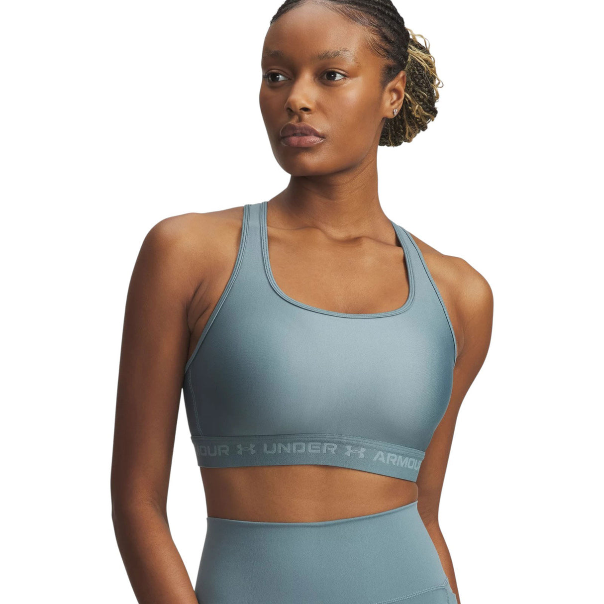 UA Wms Crossback Mid Bra Blue