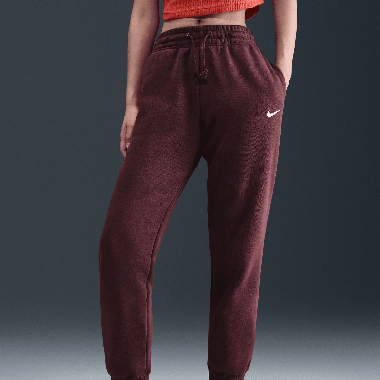 NIKE WMS NSW PHNX FLC MR PANT STD Maroon