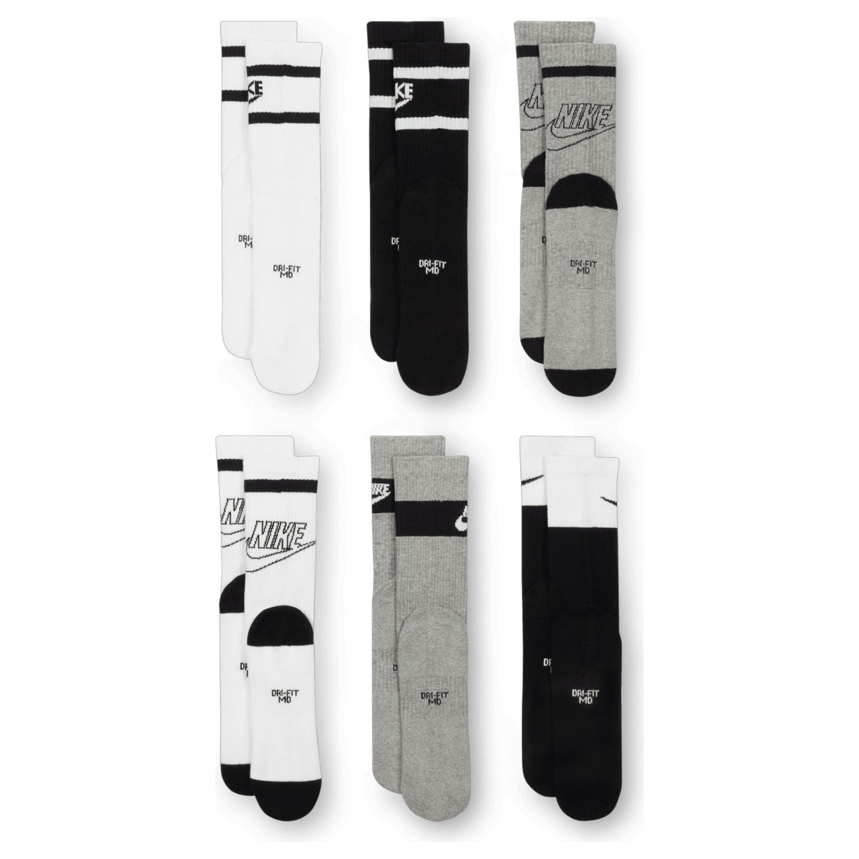 Nike Kids Cushioned Crew Sock 6pk Multi
