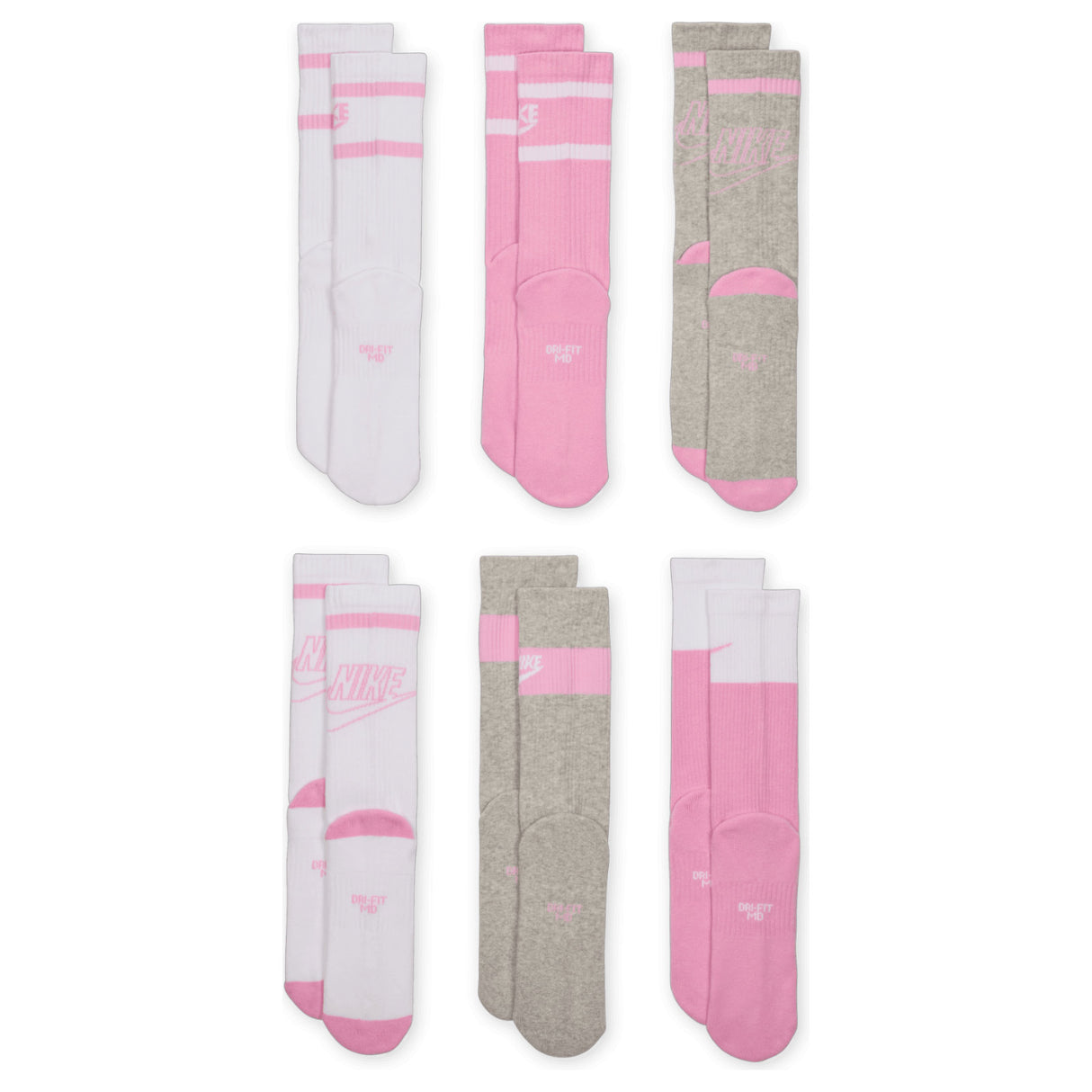 Nike Kids Cushioned Crew Sock 6pk Multi