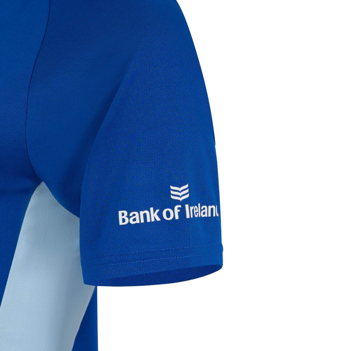 Castore Leinster Rugby Pro Players Womens Polo Shirt Close-Up Sponsor Logo View