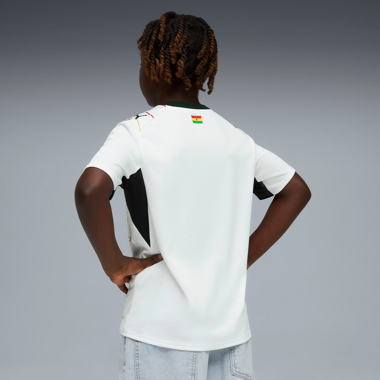 PUMA GHANA WC26 KIDS HOME JERSEY WHITE