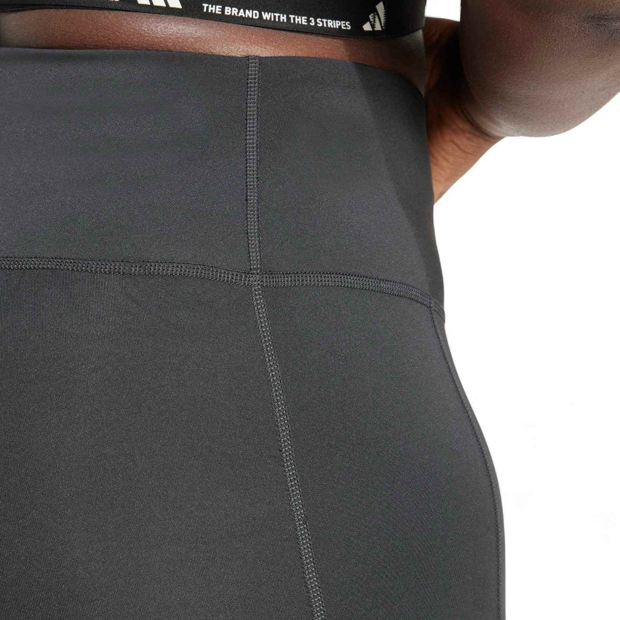 adidas Optime Essentials Plus-Size Womens Leggings Close-Up Model Waist View