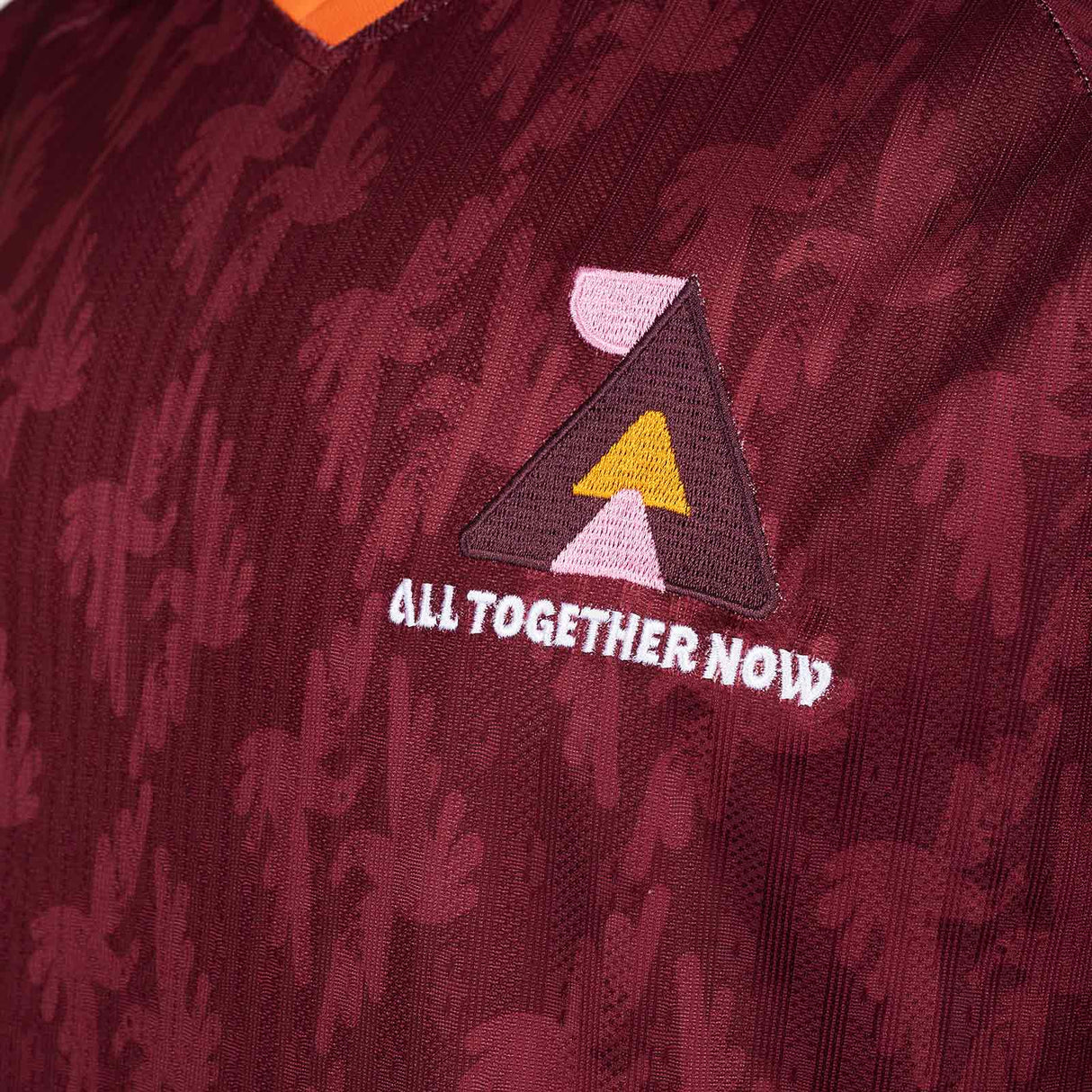 Umbro All Together Now Festival Adults Short Sleeved Retro Jersey Maroon Close-Up Crest View