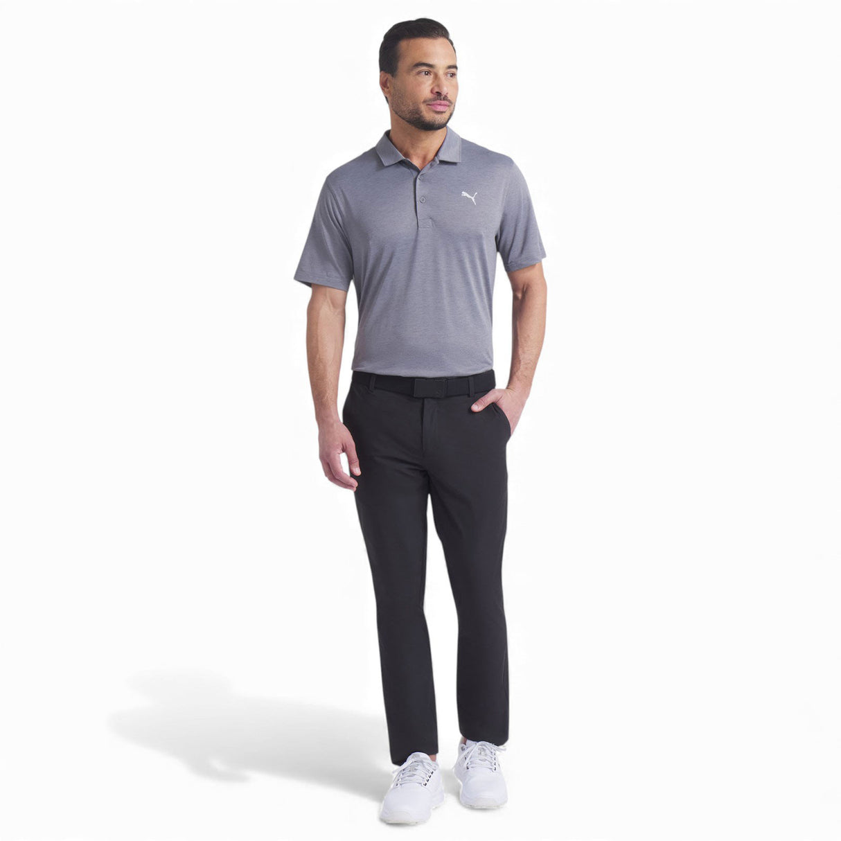 PUMA Icon HEATHER Golf Polo 2.0 Grey