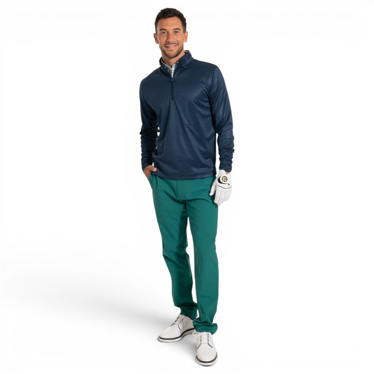 Footjoy Mens Nautical Flag Tonal QZ Top