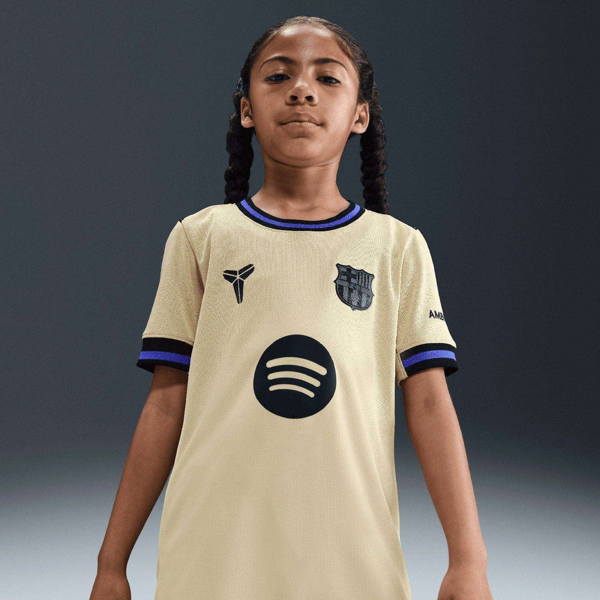 NIKE FCB DF JSY SS STADIUM KIDS AWAY Gld