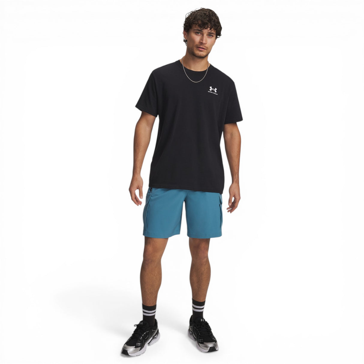 UA Mens VIBE WOVEN CARGO Shorts Blue