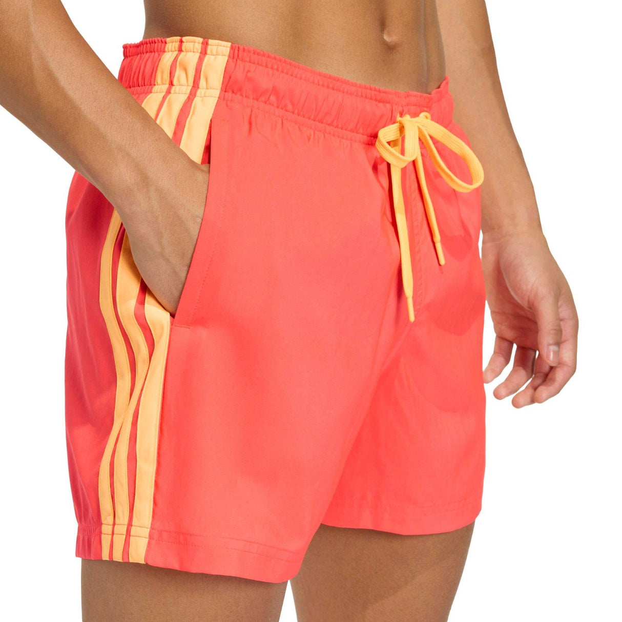 adidas Mens 3 Stripes 5in Shorts Red